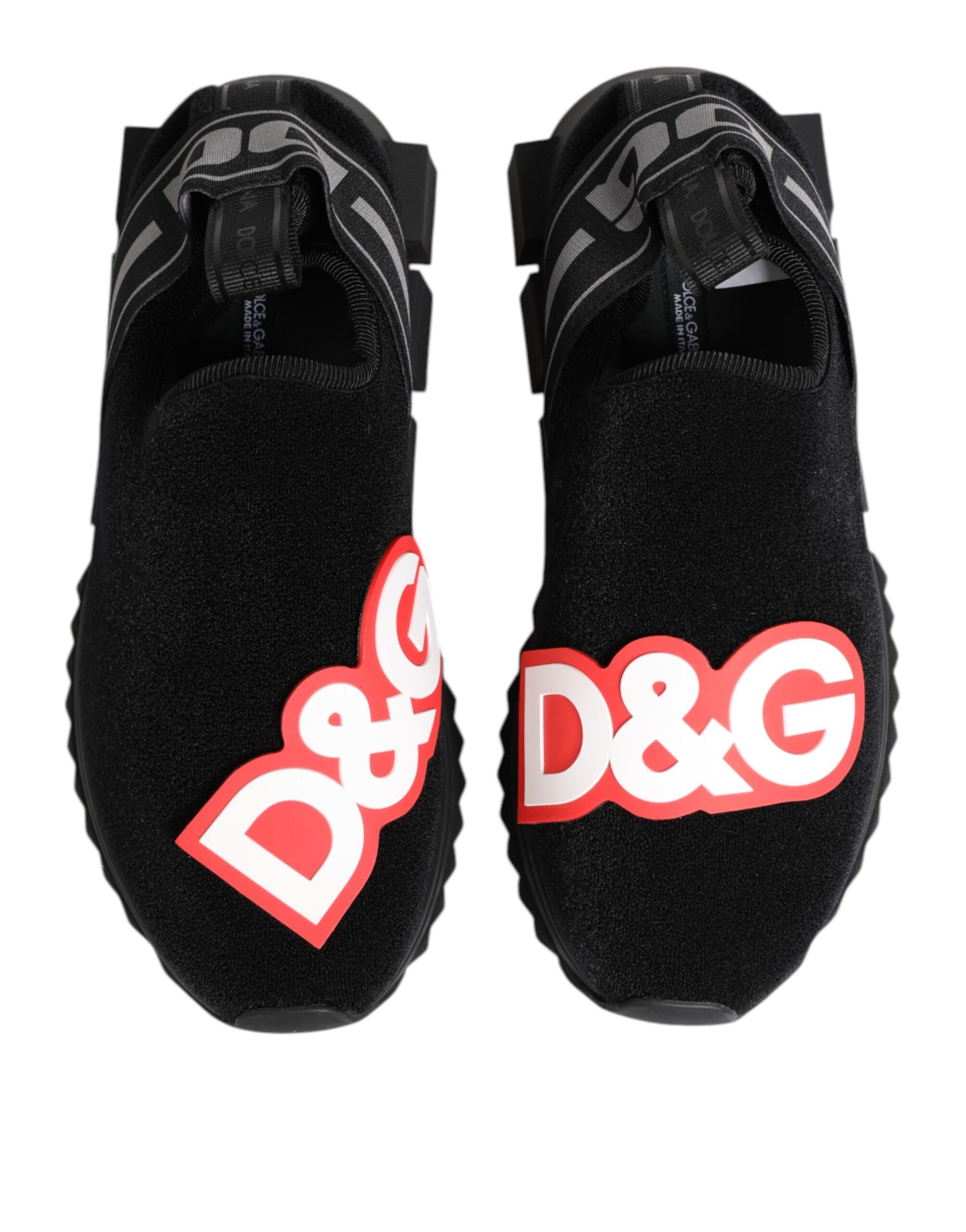 Dolce & Gabbana Schwarz Grau Slip On Sorrento Sneakers Schuhe-4