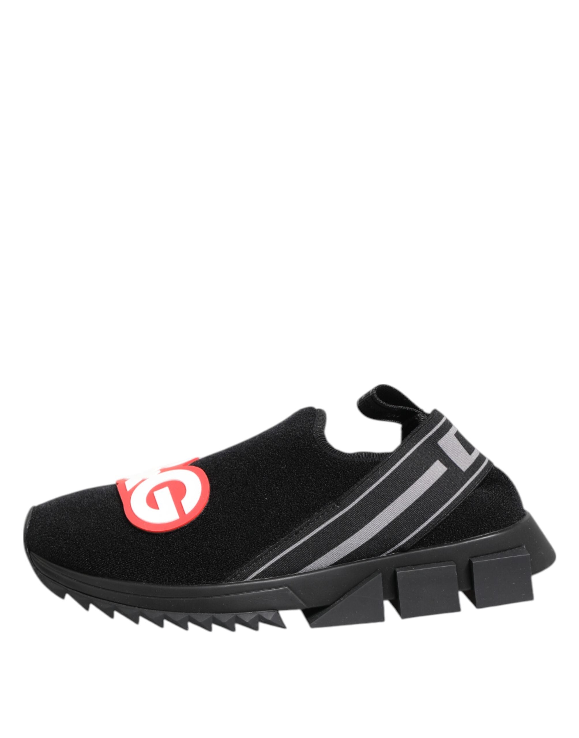 Dolce & Gabbana Schwarz Grau Slip On Sorrento Sneakers Schuhe-7