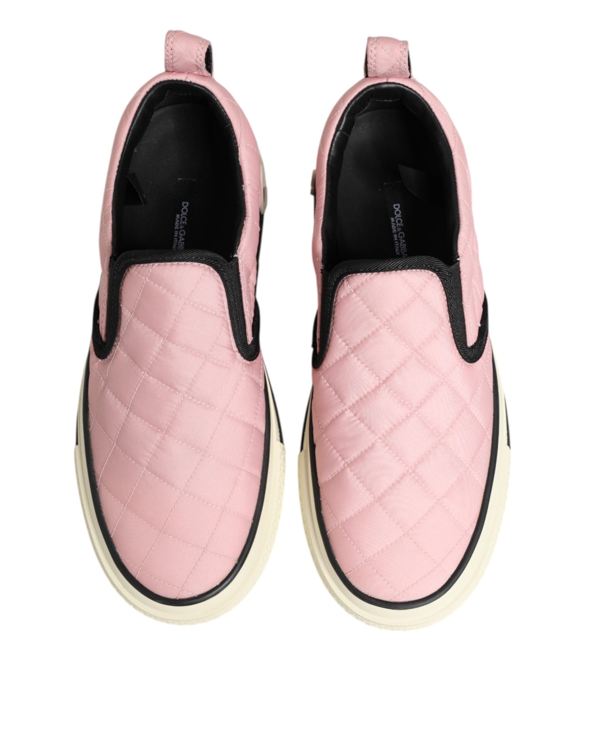 Zapatillas sin cordones de nailon acolchado rosa de Dolce & Gabbana-4