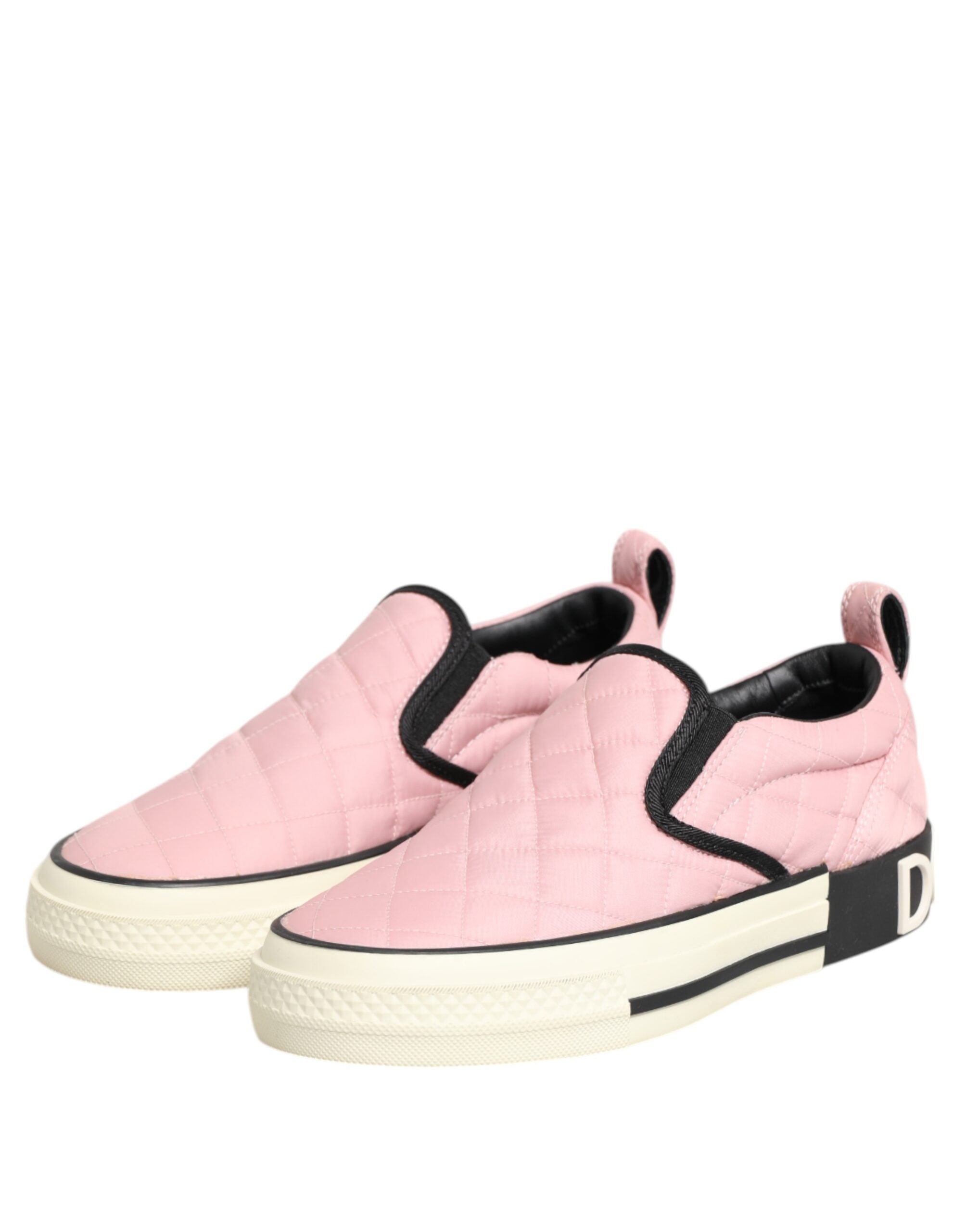 Zapatillas sin cordones de nailon acolchado rosa de Dolce & Gabbana-5