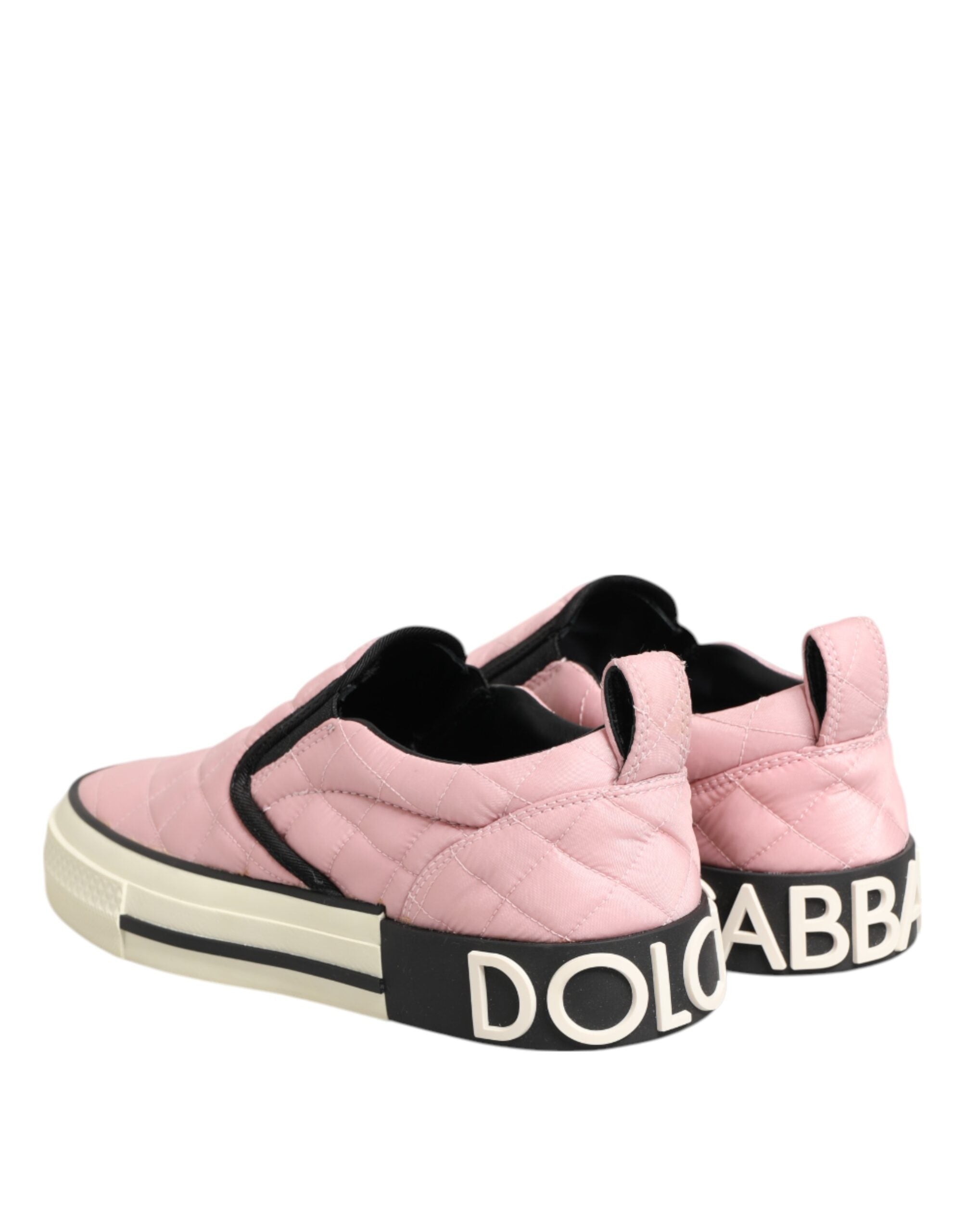 Zapatillas sin cordones de nailon acolchado rosa de Dolce & Gabbana-6