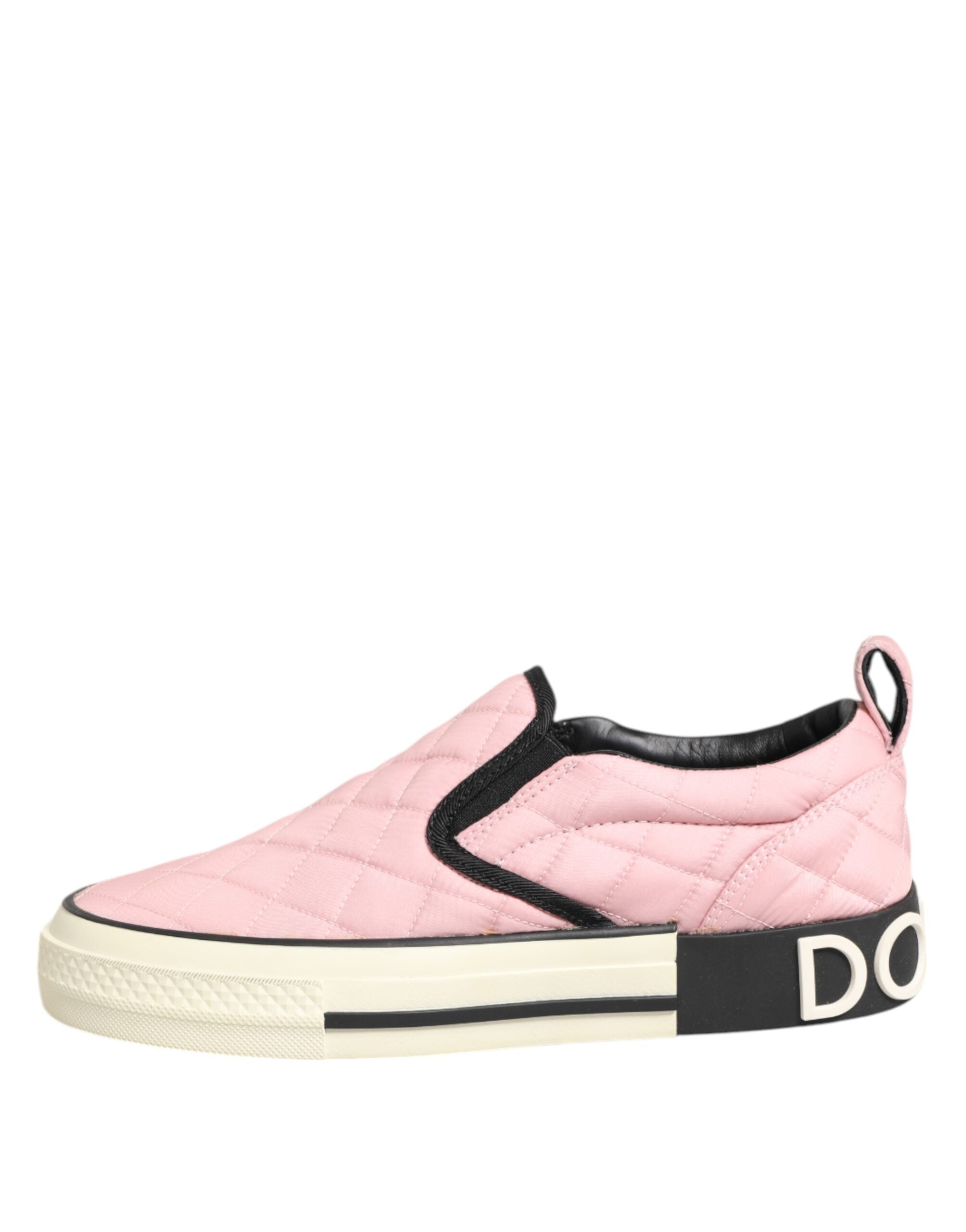 Zapatillas sin cordones de nailon acolchado rosa de Dolce & Gabbana-7