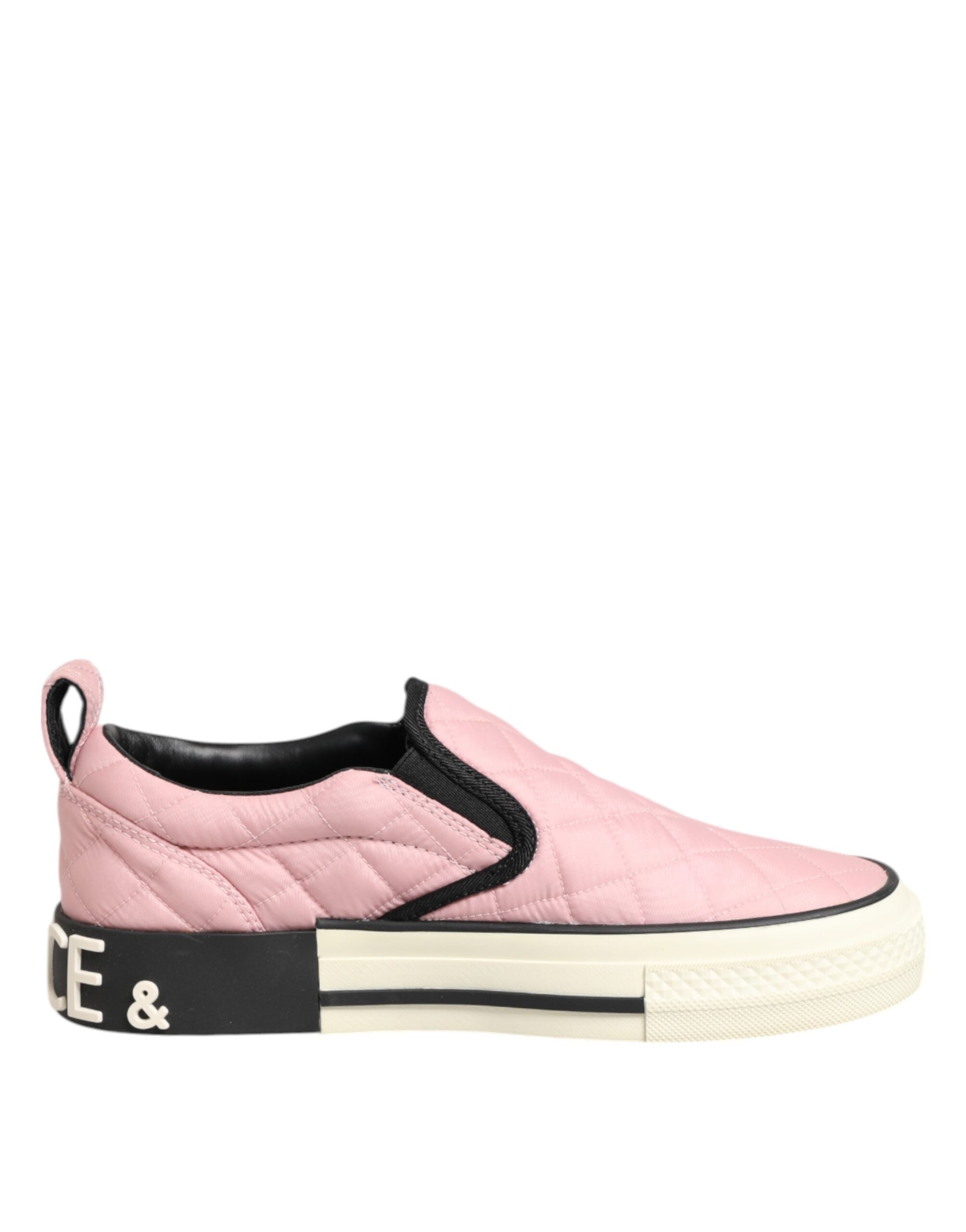 Zapatillas sin cordones de nailon acolchado rosa de Dolce & Gabbana-1