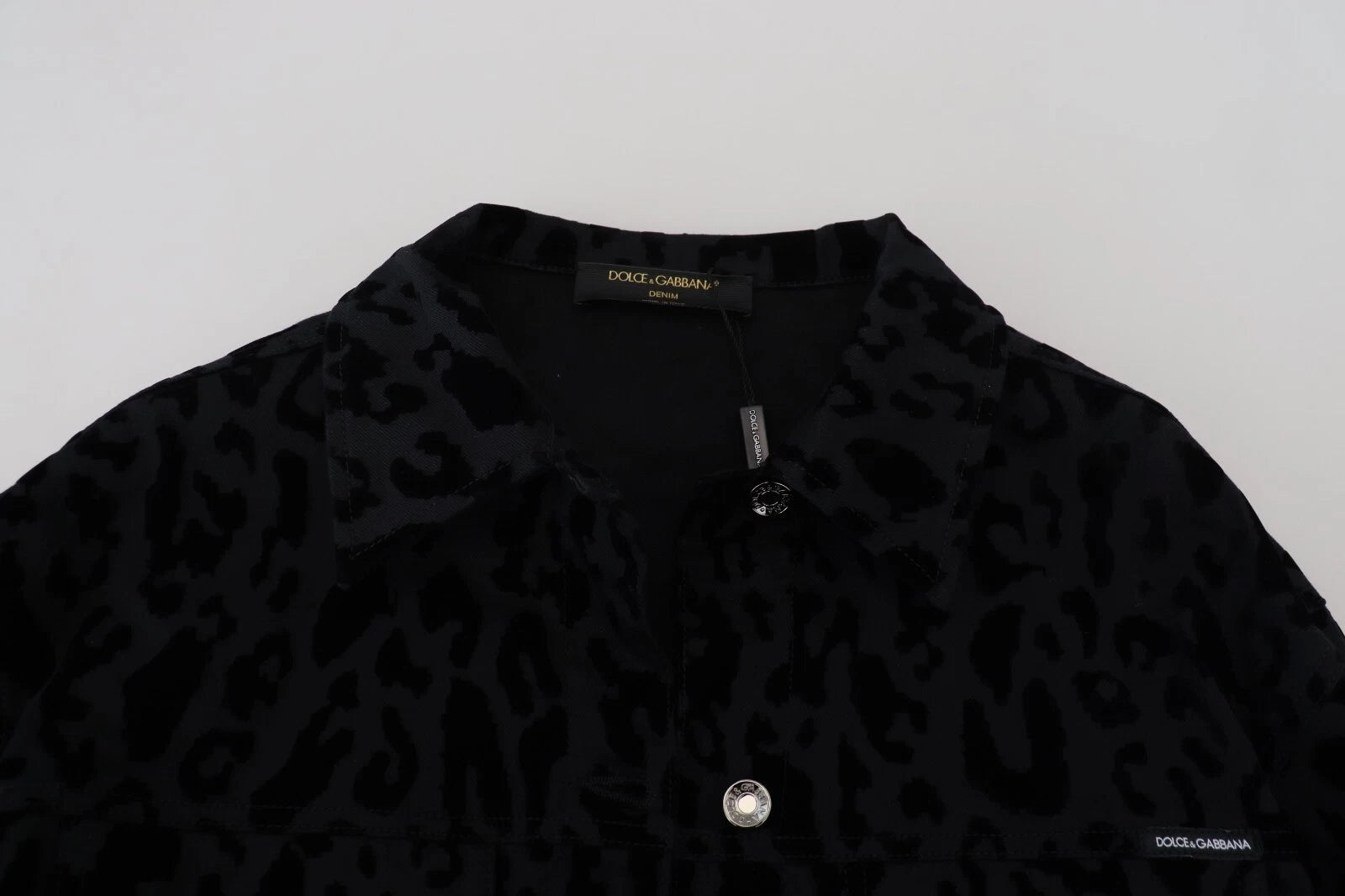 Dolce & Gabbana Cotton Black Leopard Long Sleeve Denim Jacket-8