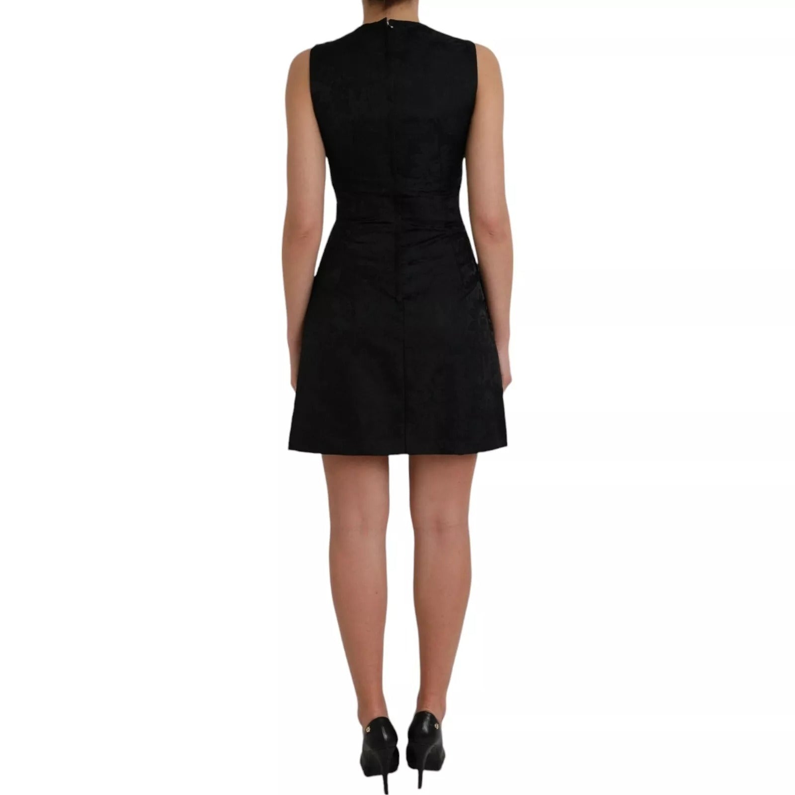 Dolce & Gabbana Black sleeveless bodycon A-line mini dress-2