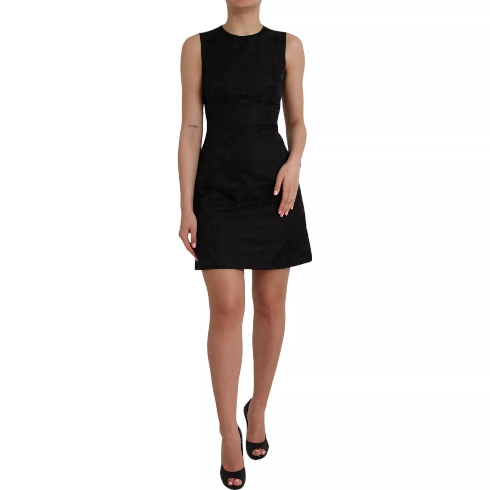 Dolce & Gabbana Black sleeveless bodycon A-line mini dress-1