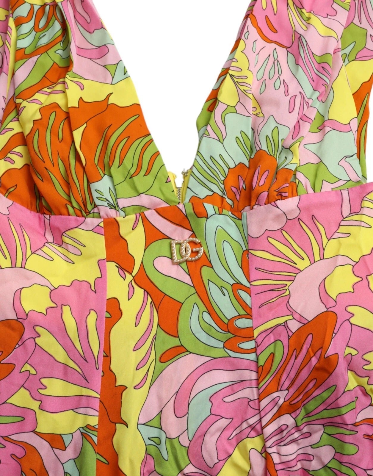Dolce & Gabbana Multicolor Floral Silk Flared Mini Dress-6