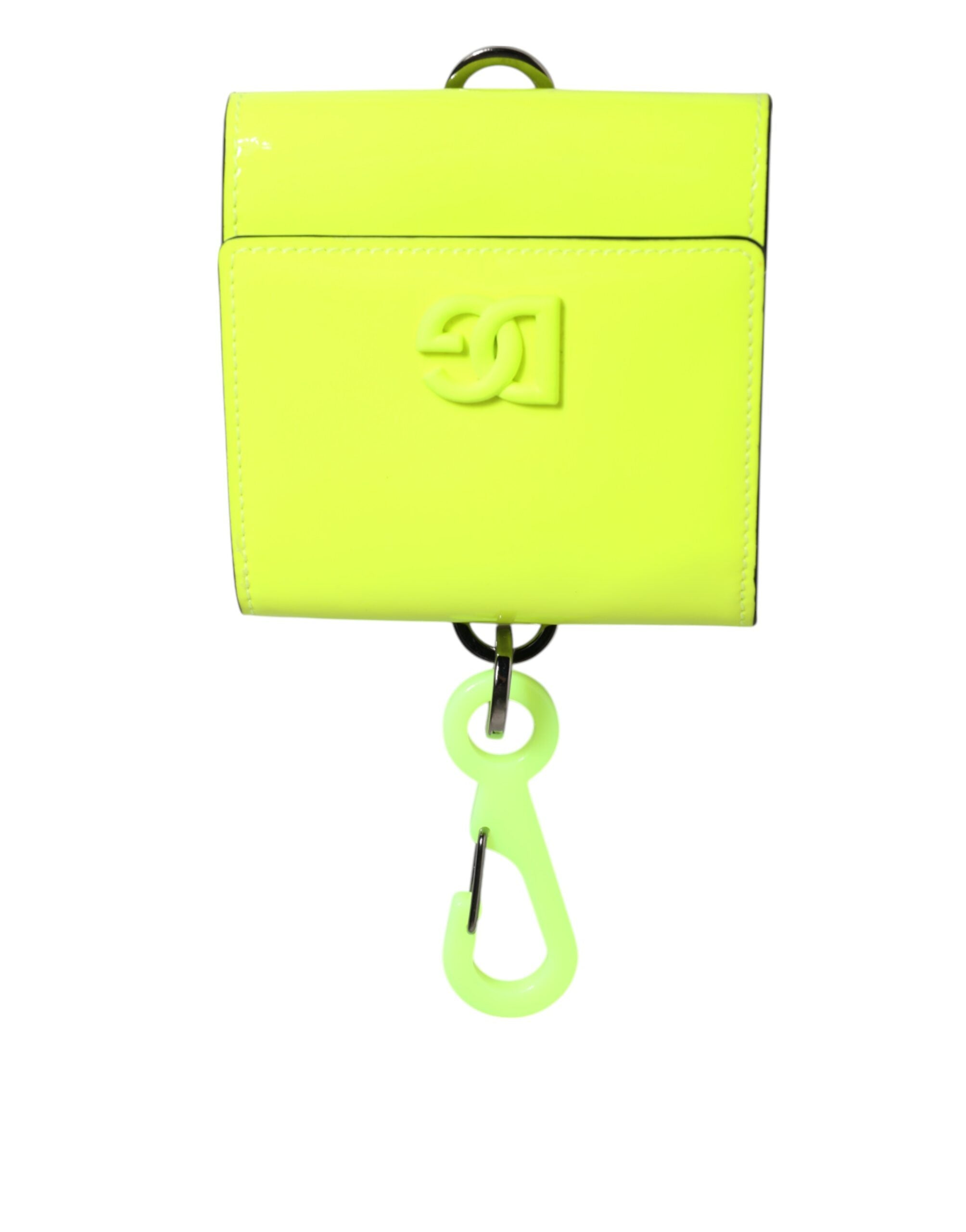 Dolce & Gabbana Gelb Grün Bifold DG Logo Halsband Karteninhaber Brieftasche-2