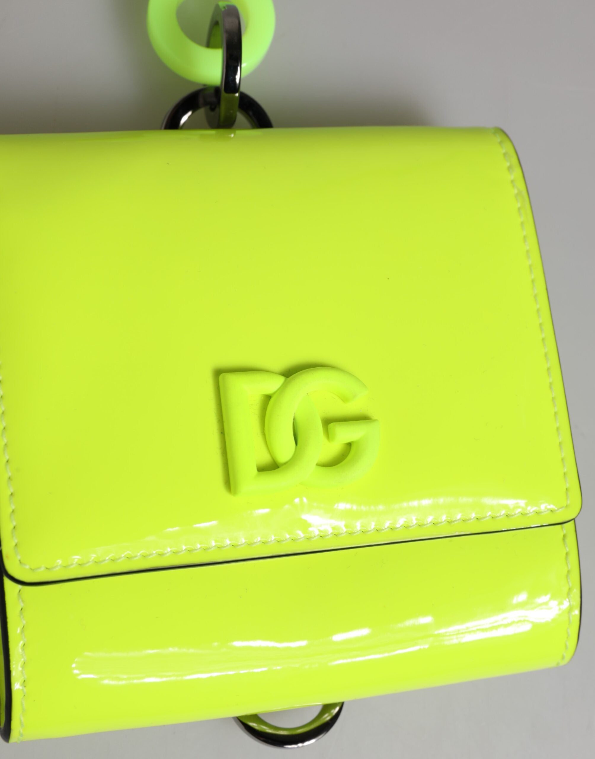 Dolce & Gabbana Gelb Grün Bifold DG Logo Halsband Karteninhaber Brieftasche-4