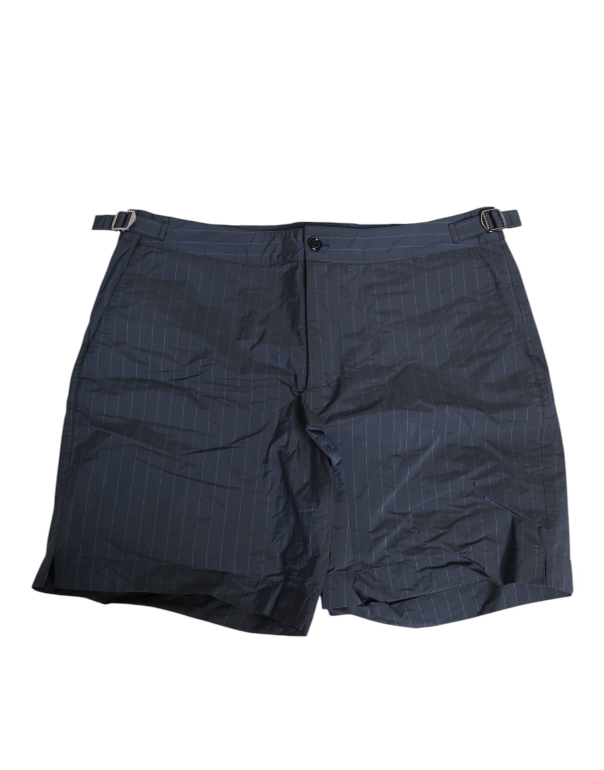 Dolce & Gabbana Navy Blue Polyester Pinstripe Men's Shorts Swimwear-1