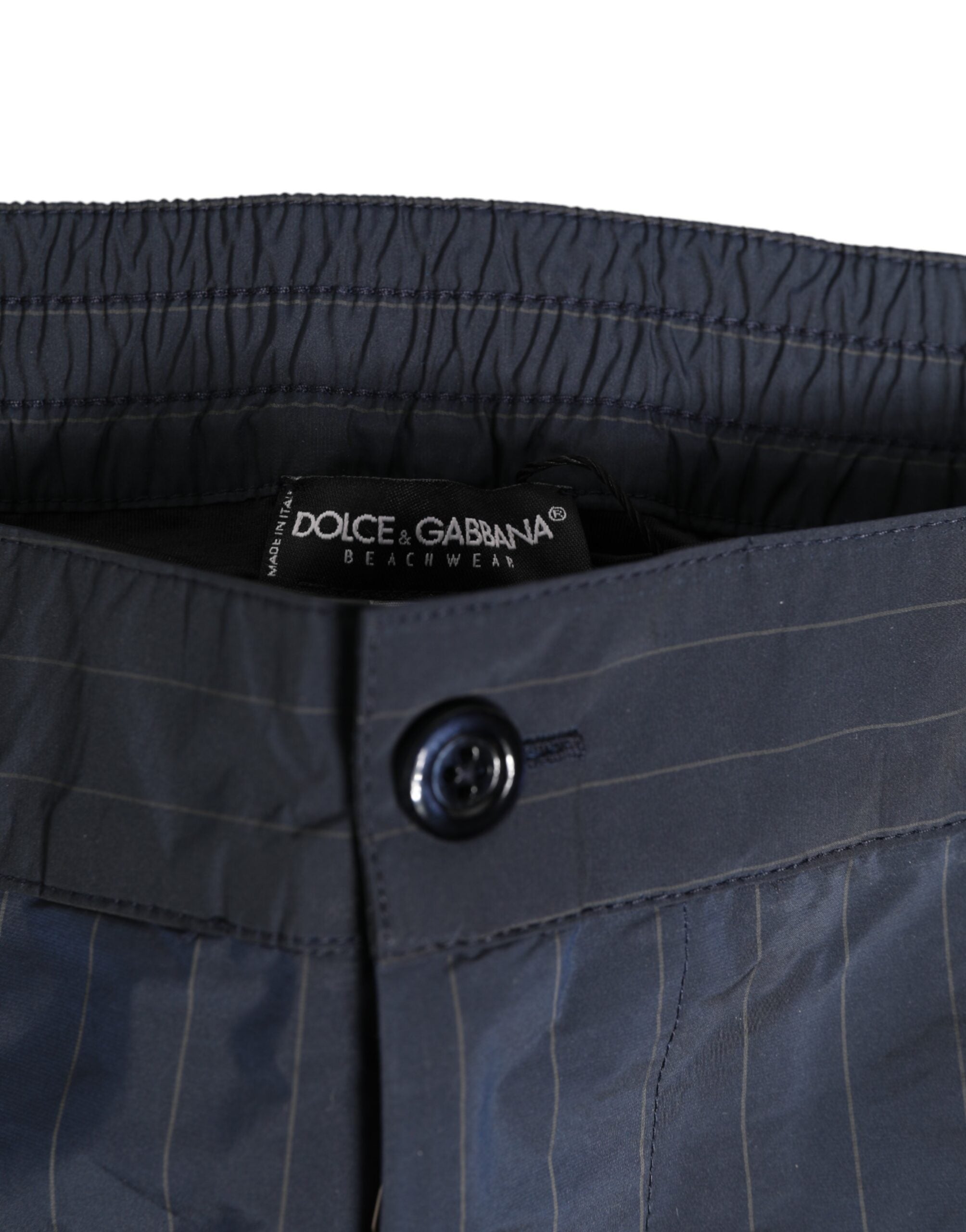 Dolce & Gabbana Navy Blue Polyester Pinstripe Men's Shorts Swimwear-3