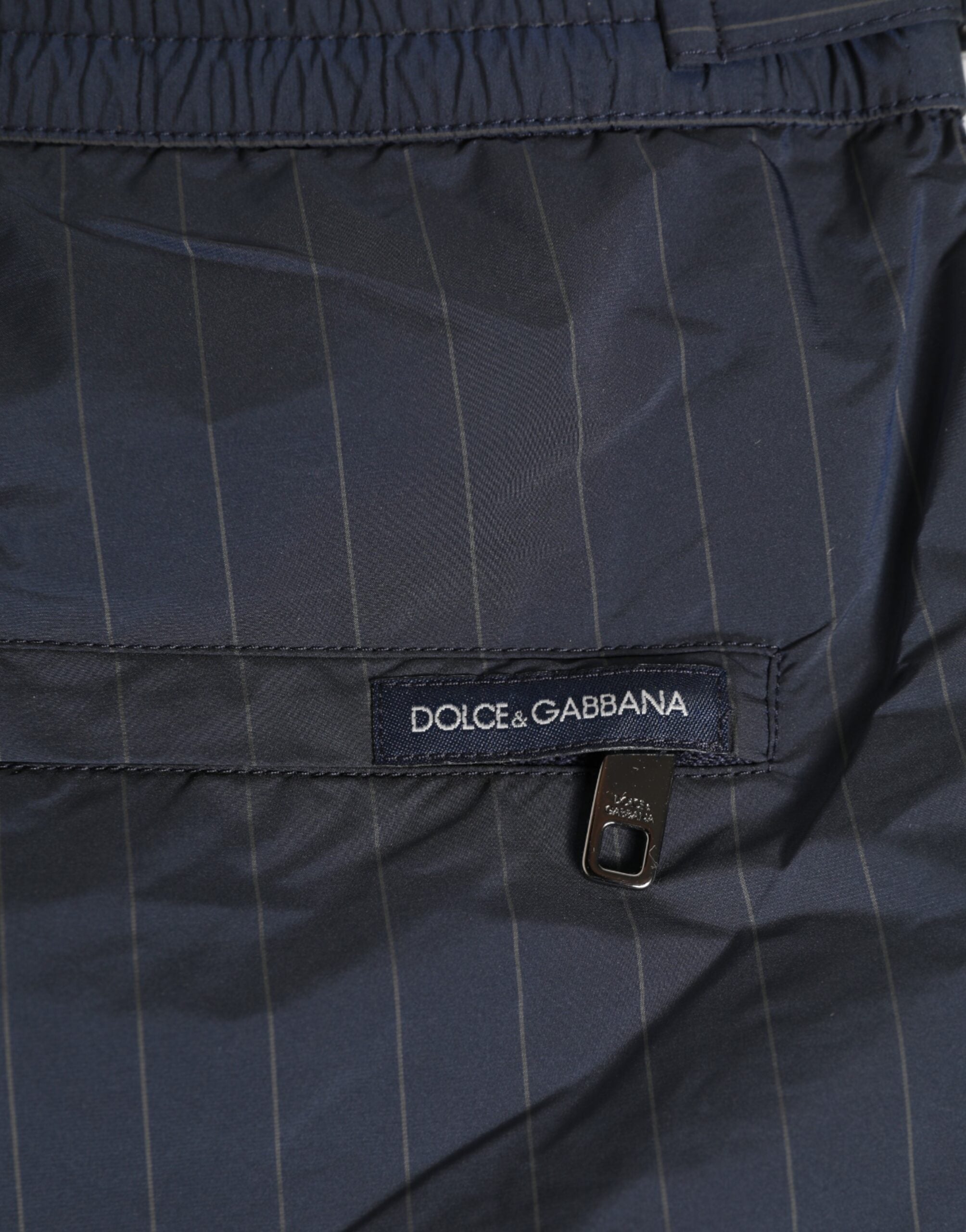 Dolce & Gabbana Navy Blue Polyester Pinstripe Men's Shorts Swimwear-5