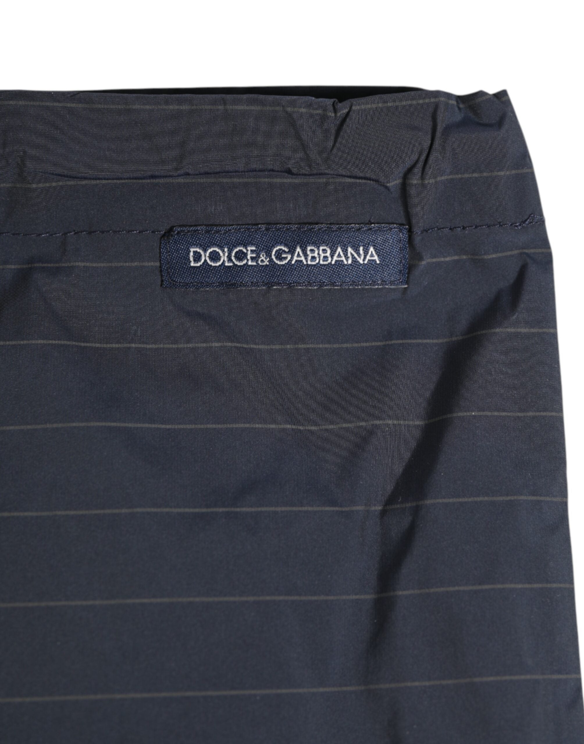 Dolce & Gabbana Navy Blue Polyester Pinstripe Men's Shorts Swimwear-7