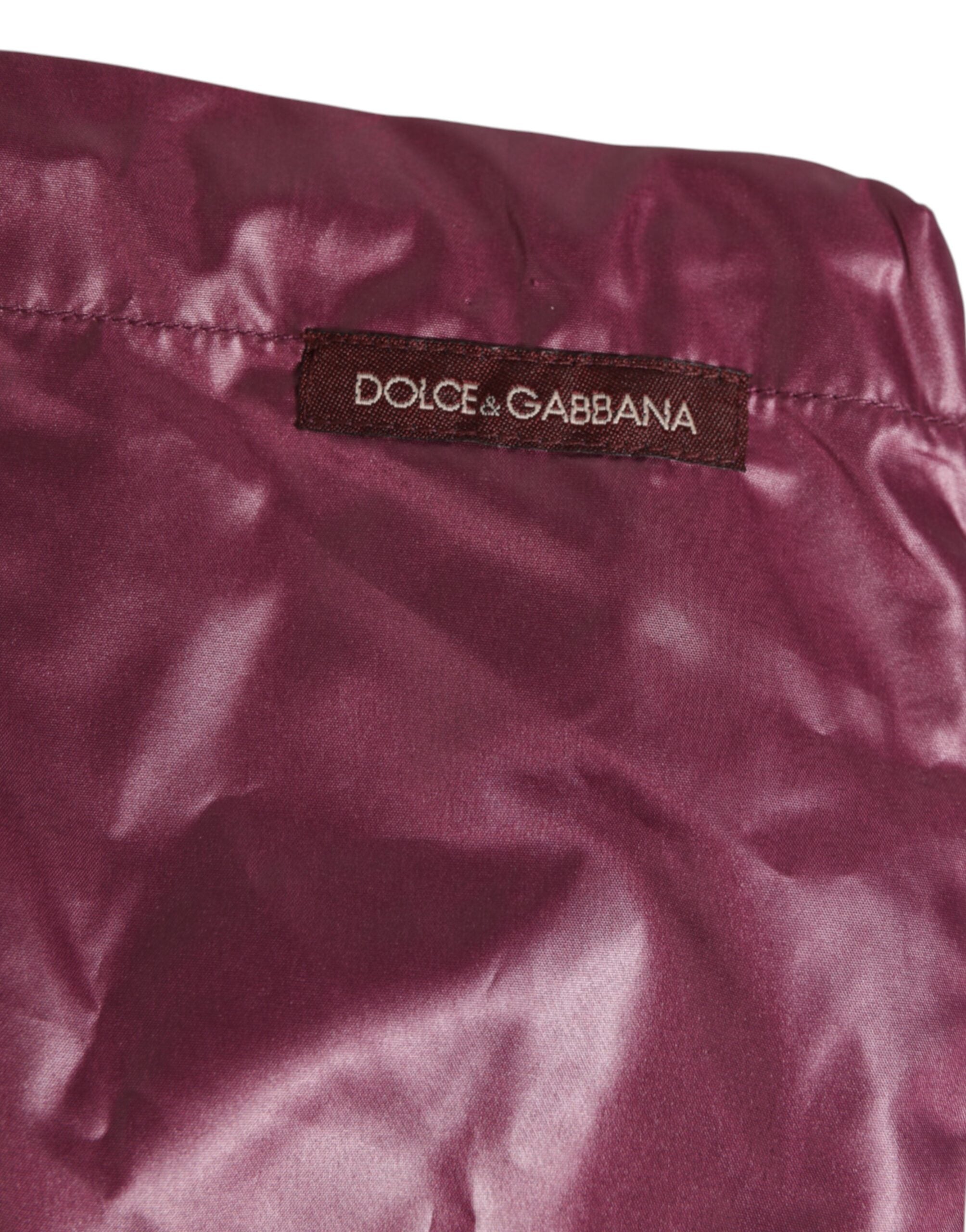 Traje de baño de poliéster burdeos con escudo en relieve de Dolce & Gabbana-7