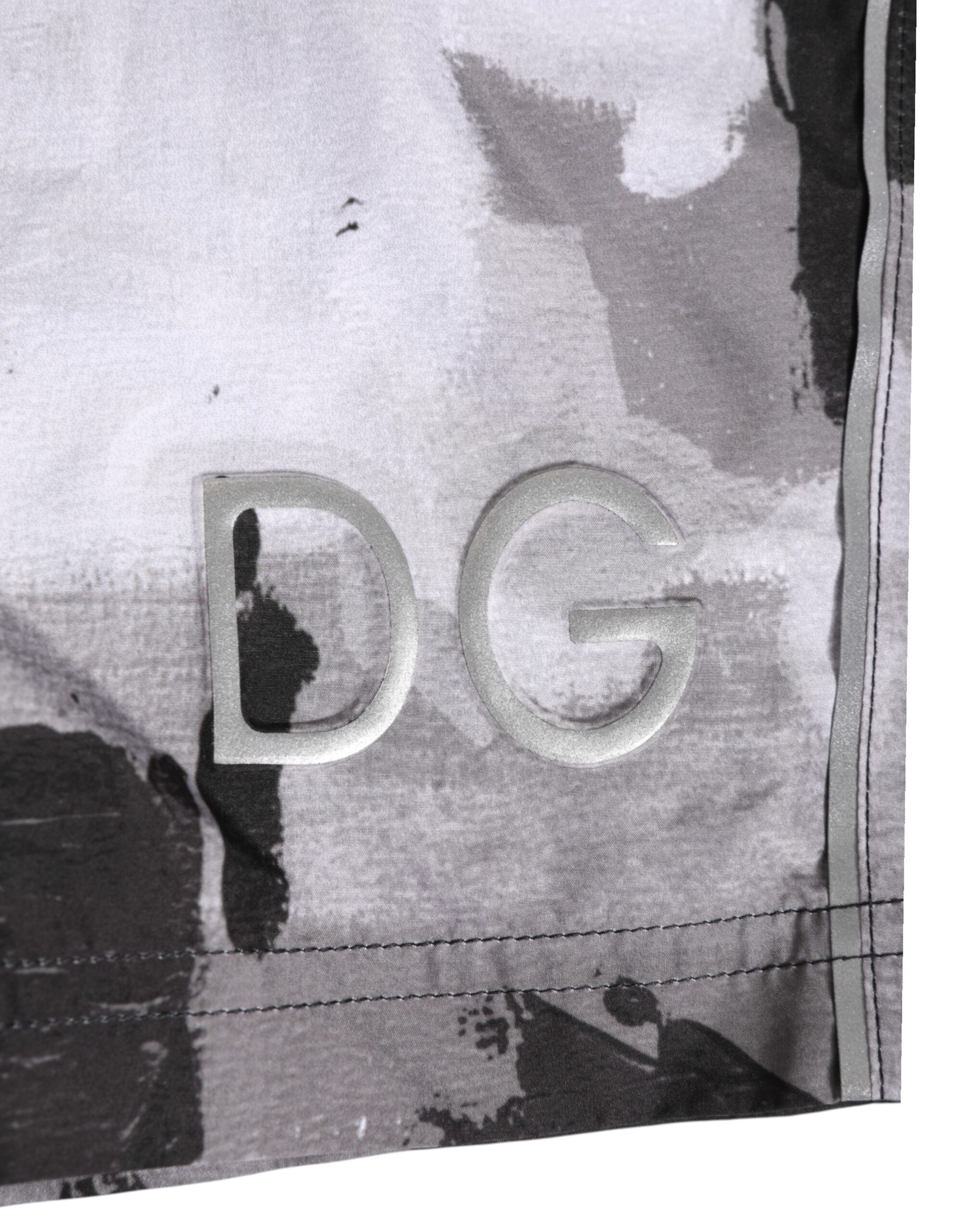 Dolce & Gabbana Schwarz Weiß Camouflage DG Logo Herren Bademode-3