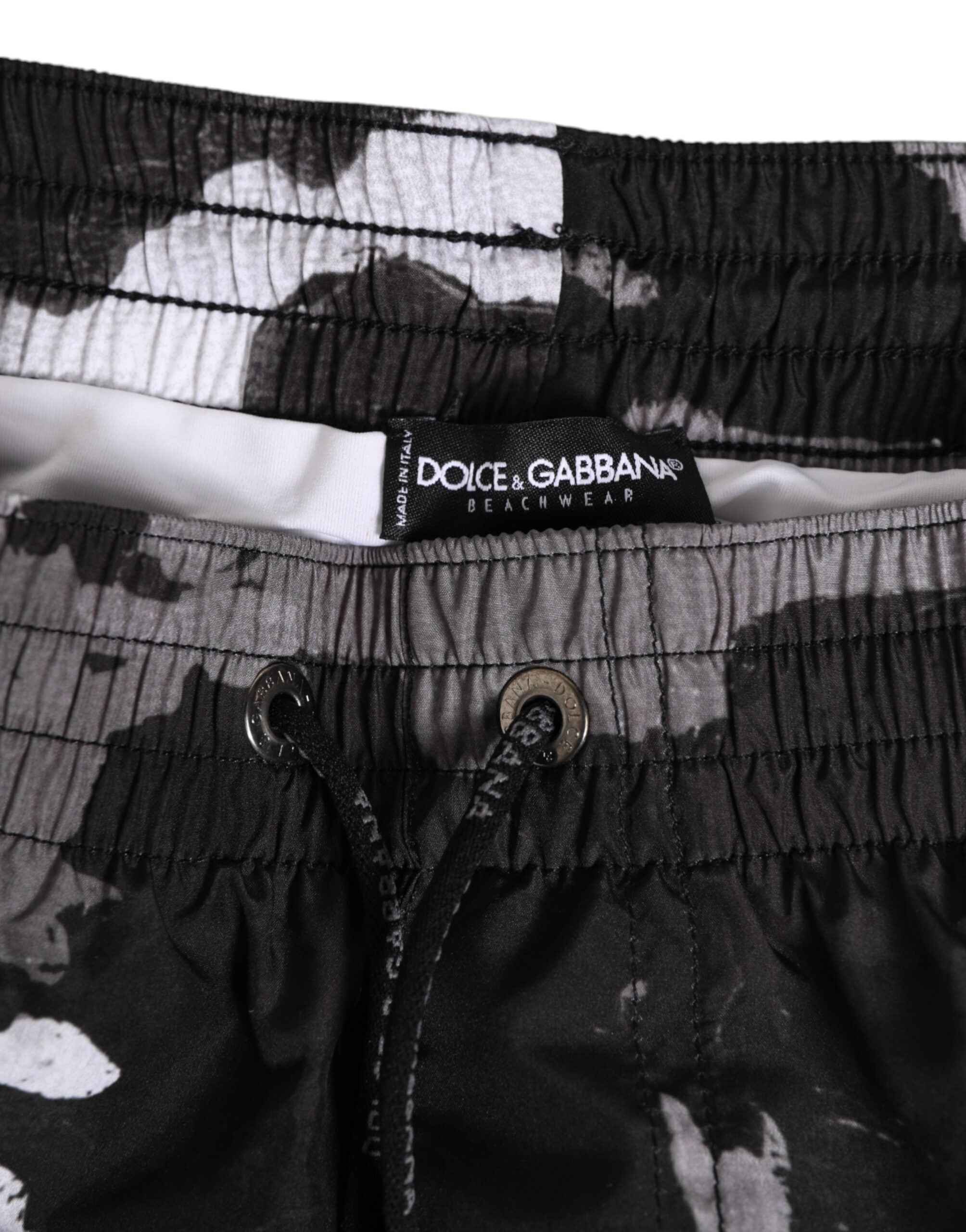Dolce & Gabbana Schwarz Weiß Camouflage DG Logo Herren Bademode-4
