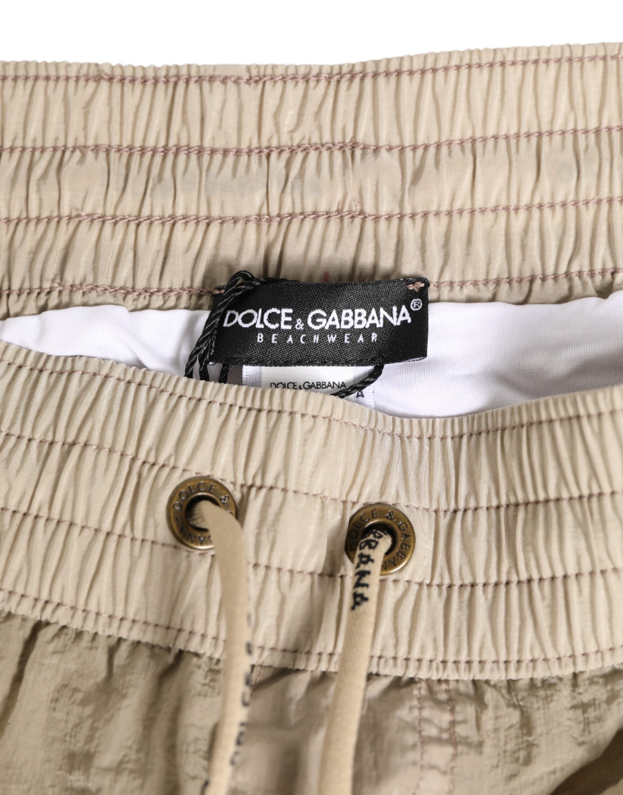 Dolce & Gabbana Beige Nylon Beachwear Männer Boxer Short Bademode-3