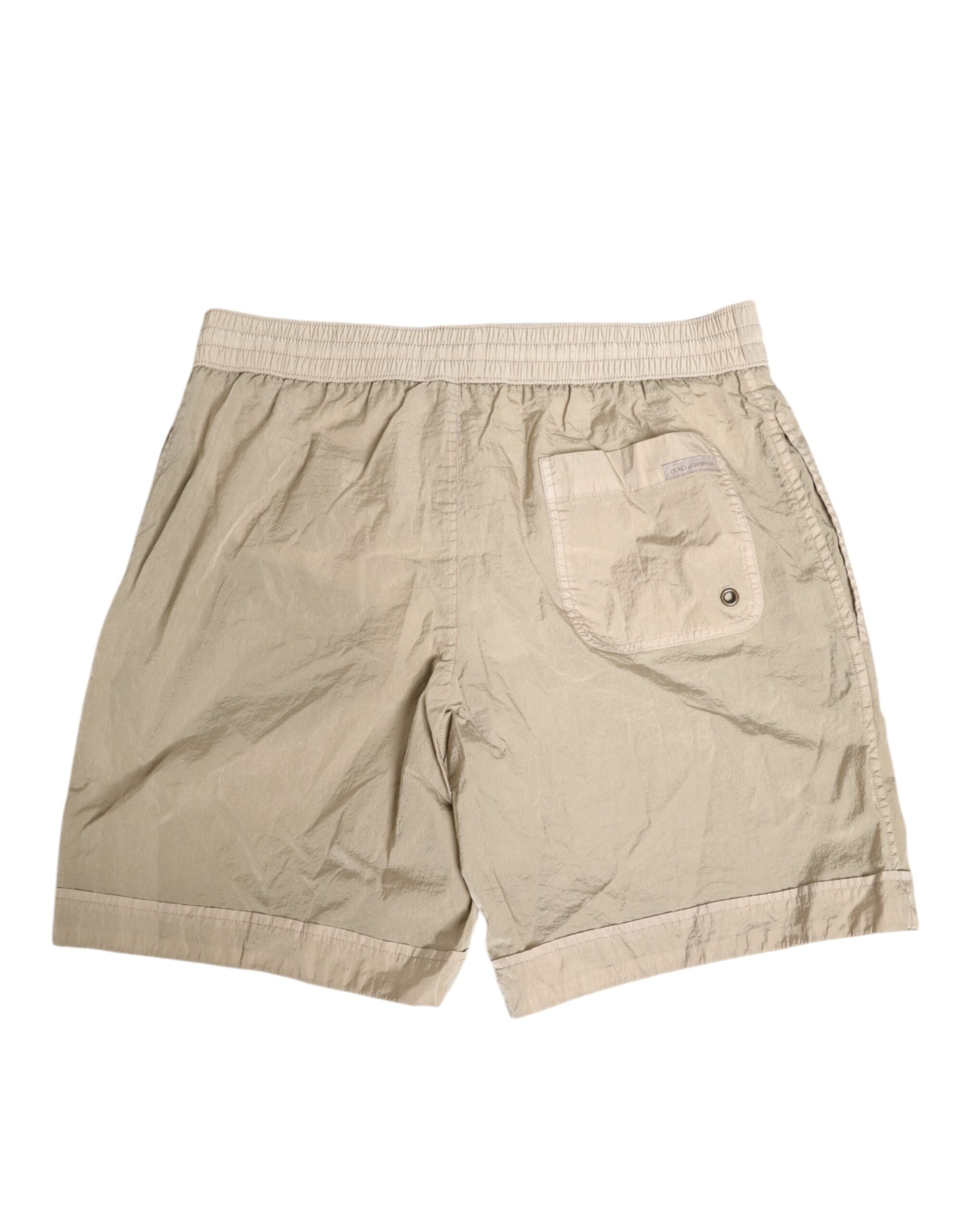 Dolce & Gabbana Beige Nylon Beachwear Männer Boxer Short Bademode-4