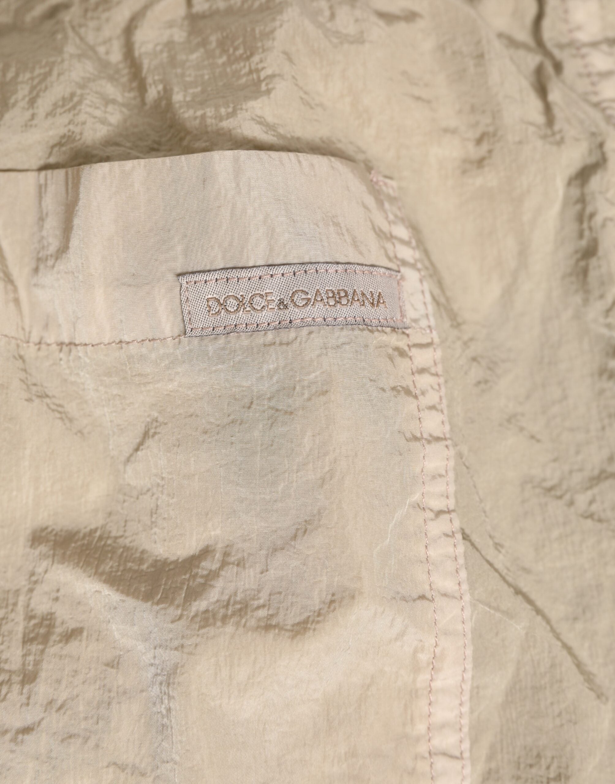 Dolce & Gabbana Beige Nylon Beachwear Männer Boxer Short Bademode-5