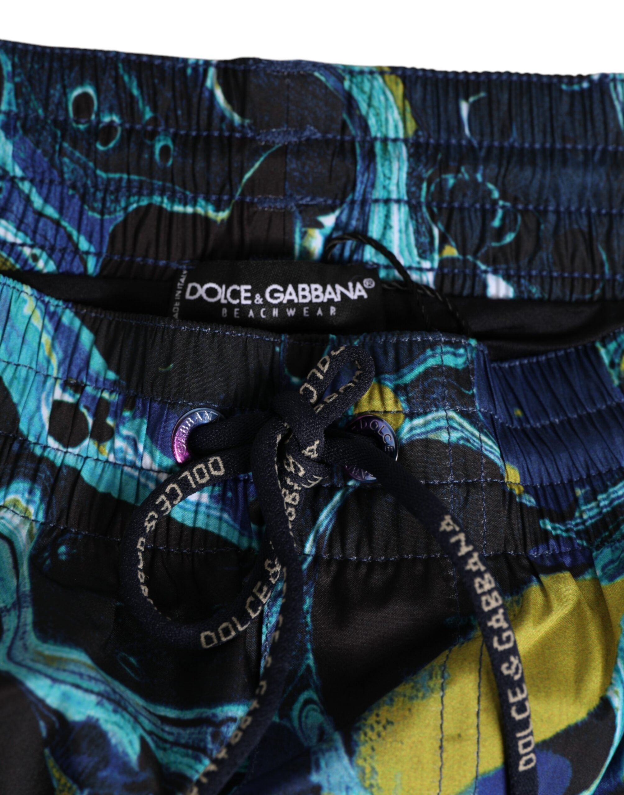 Dolce & Gabbana Blue Marble Print Logo Men's Boxer Shorts Swimwear-4