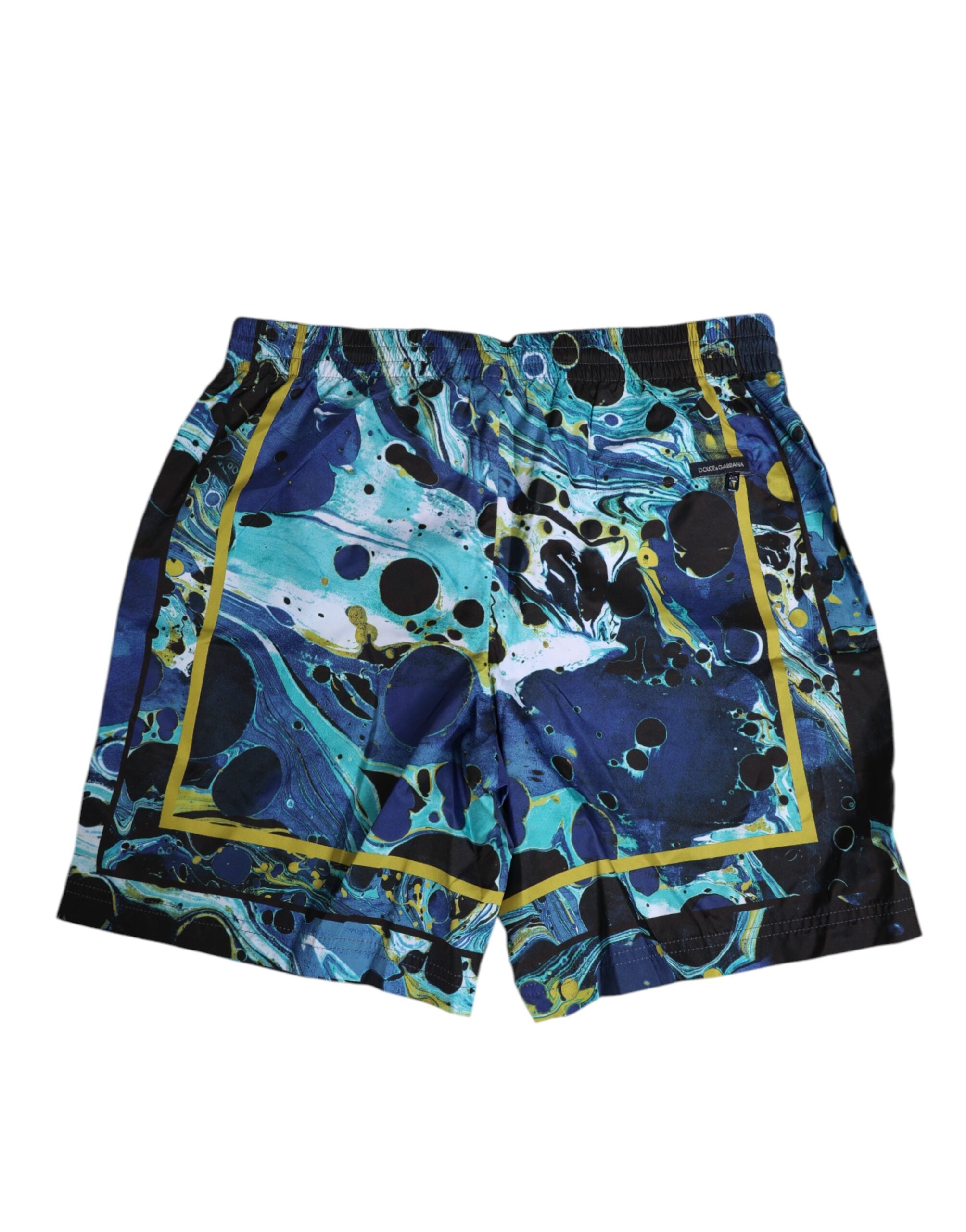 Dolce & Gabbana Blue Marble Print Logo Men's Boxer Shorts Swimwear-5