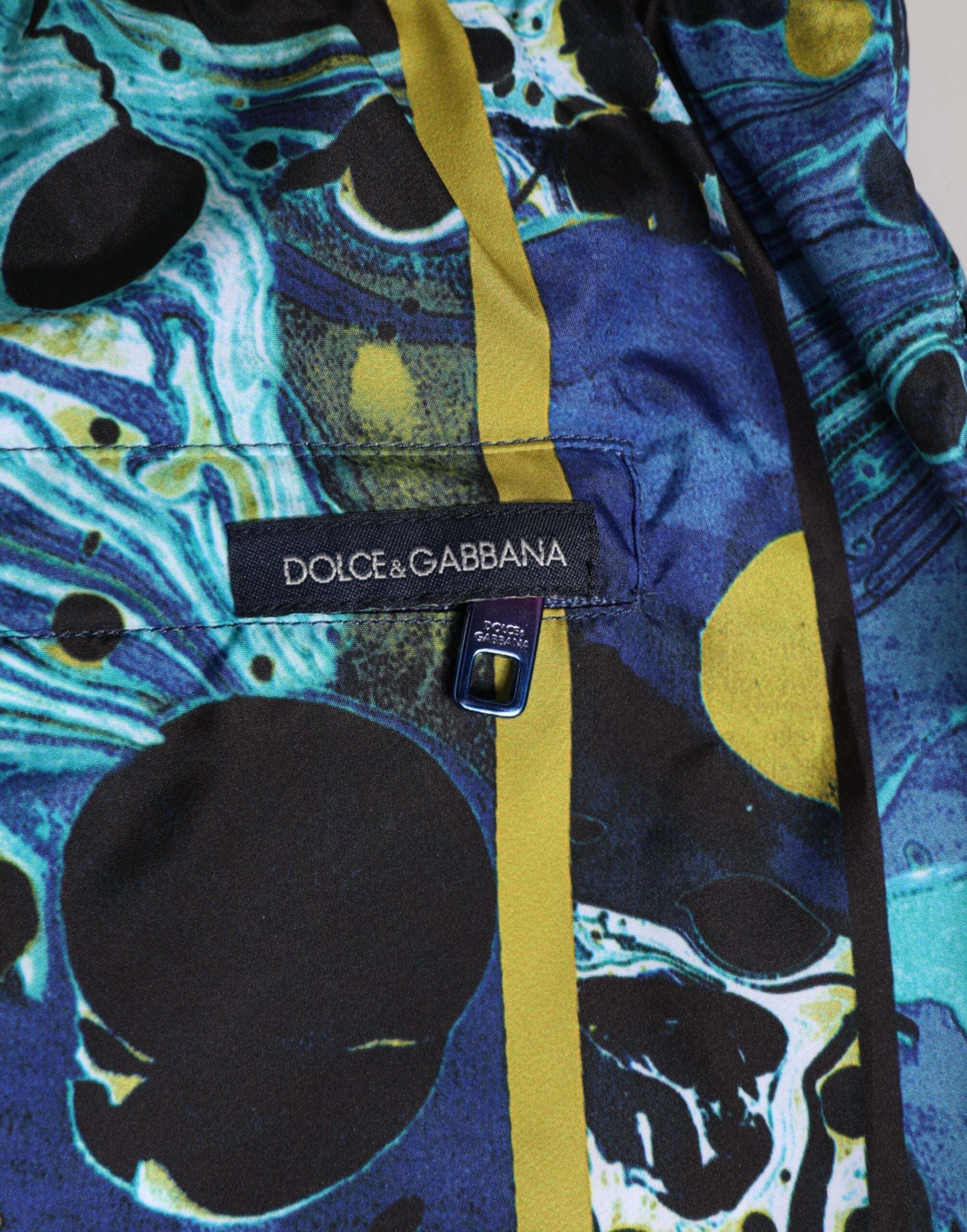 Dolce & Gabbana Blue Marble Print Logo Men's Boxer Shorts Swimwear-6