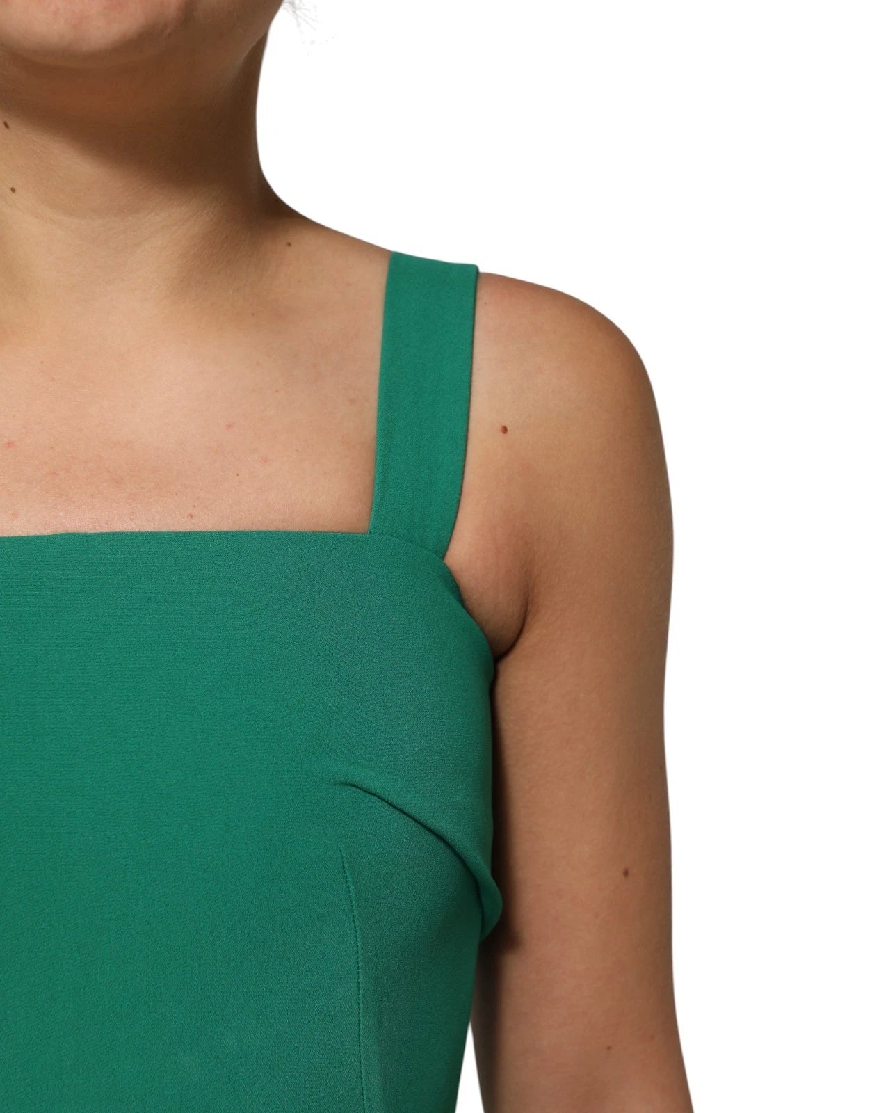 Dolce & Gabbana dark green sleeveless bodycon dress in rayon-6