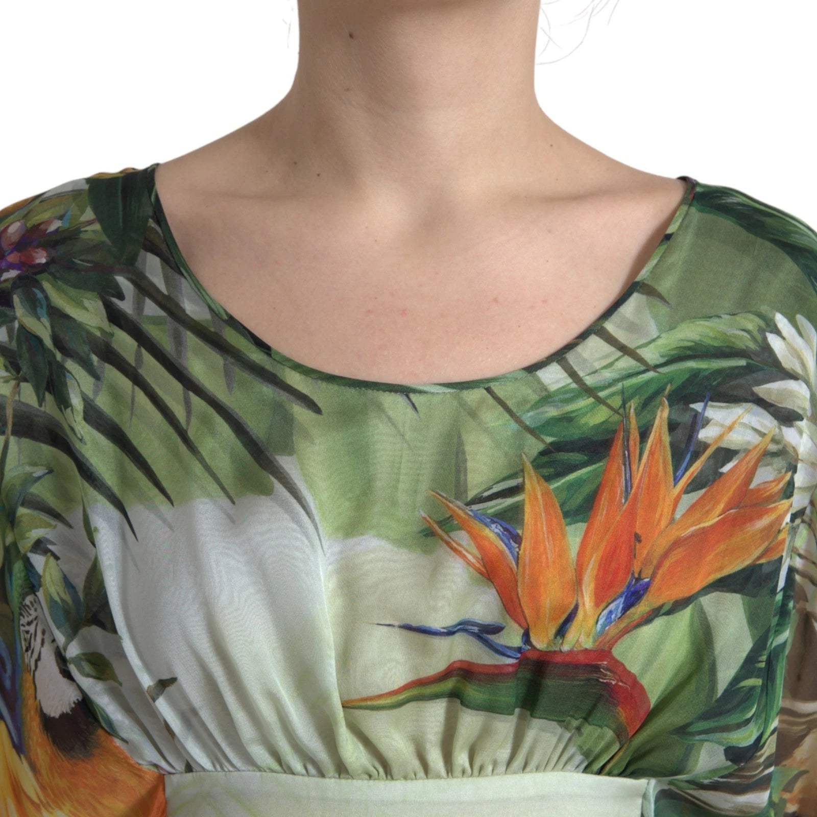 Dolce & Gabbana Multicolor Silk Jungle Print Women's Maxi Dress-5