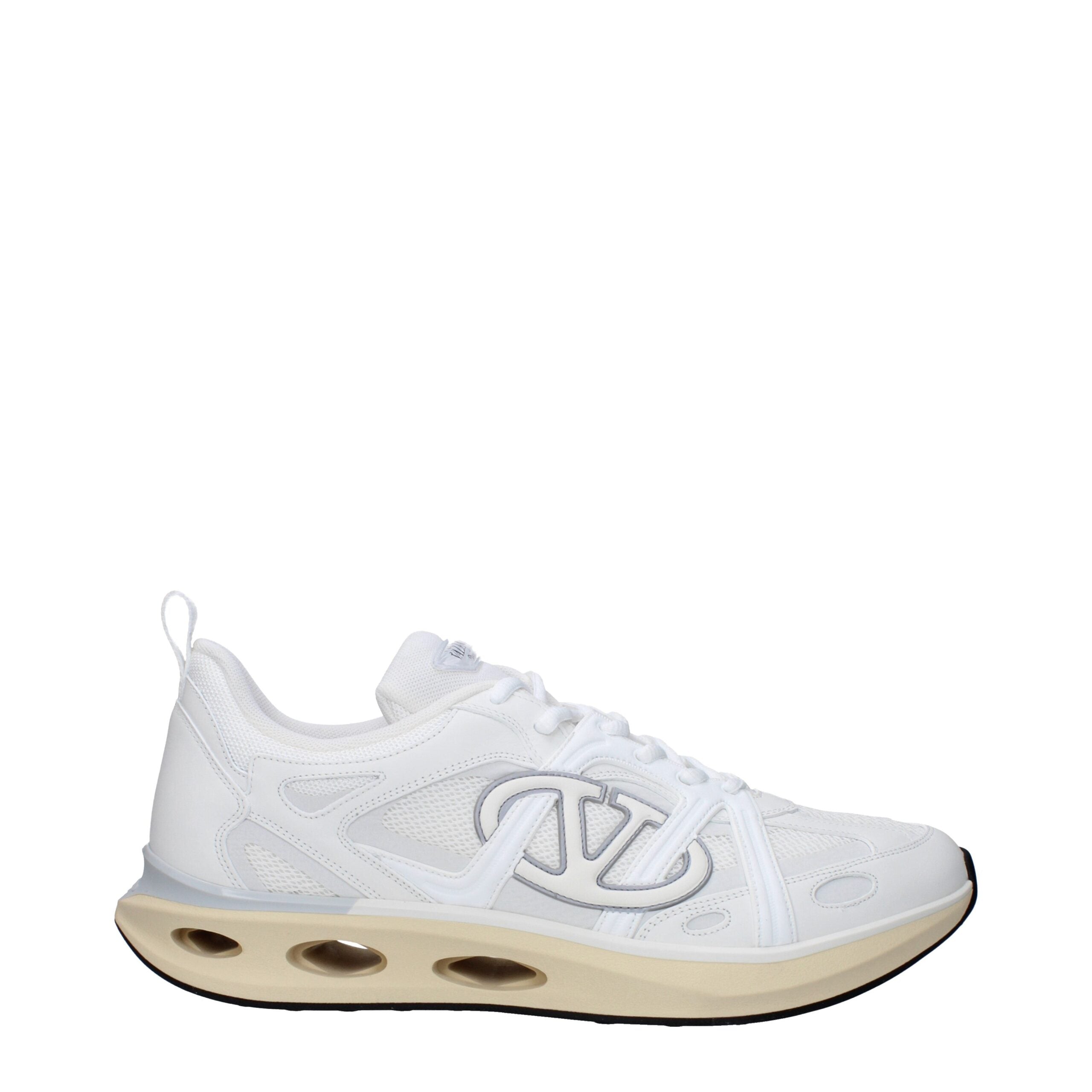 Valentino Garavani White Fabric Sporty Sneakers-1