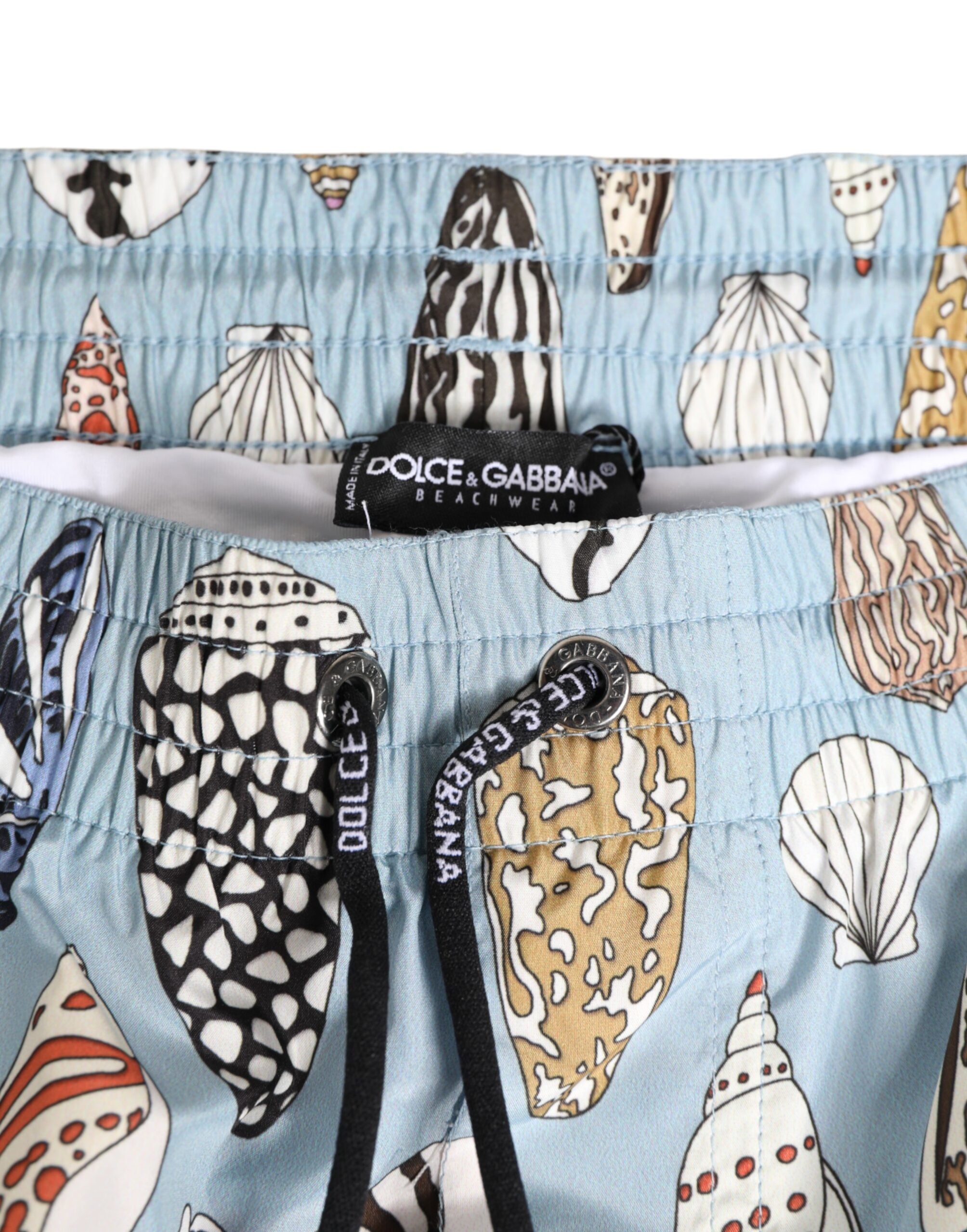 Dolce & Gabbana Blaue Muschel Druck Nylon Männer Shorts Bademode-4