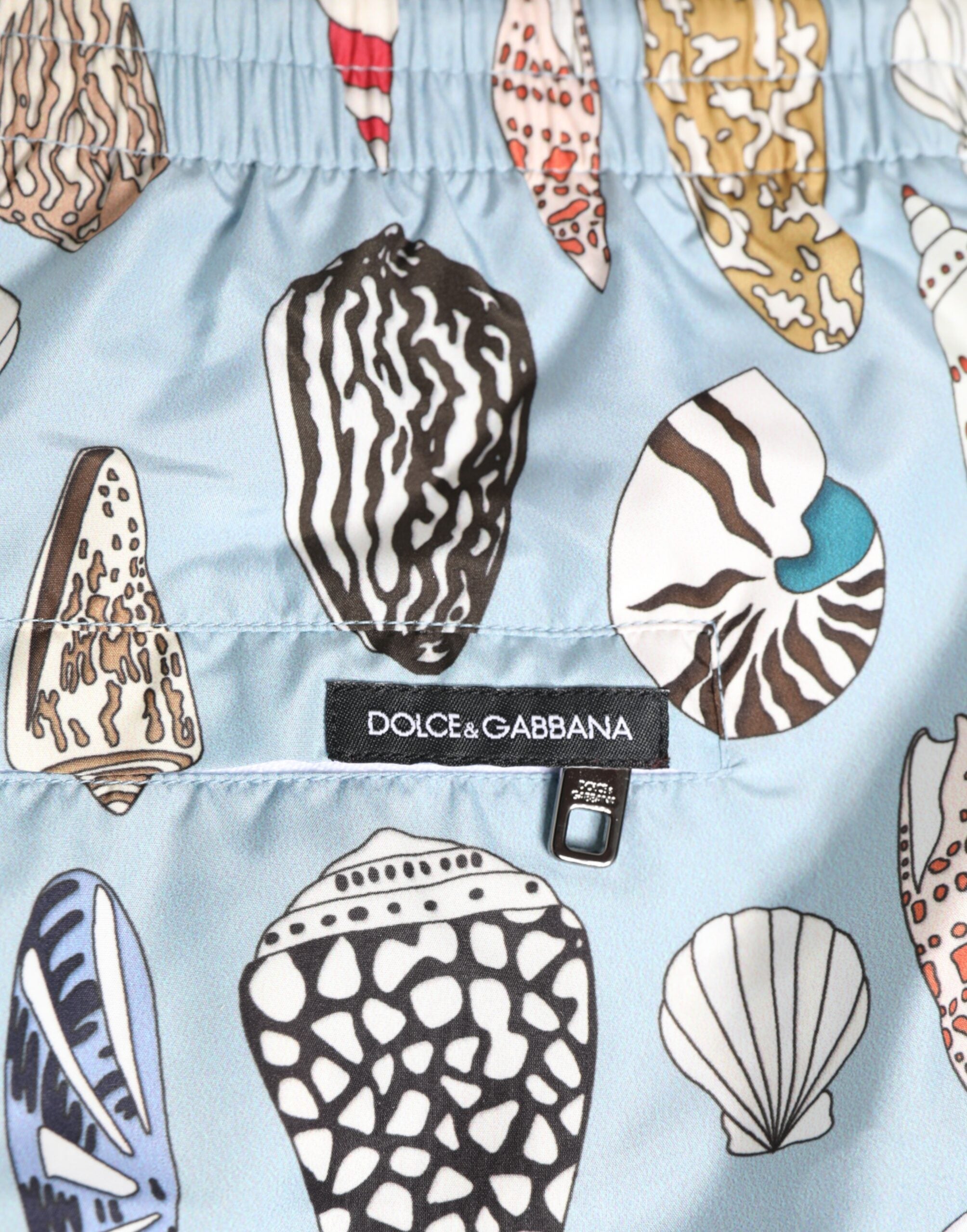 Dolce & Gabbana Blaue Muschel Druck Nylon Männer Shorts Bademode-6