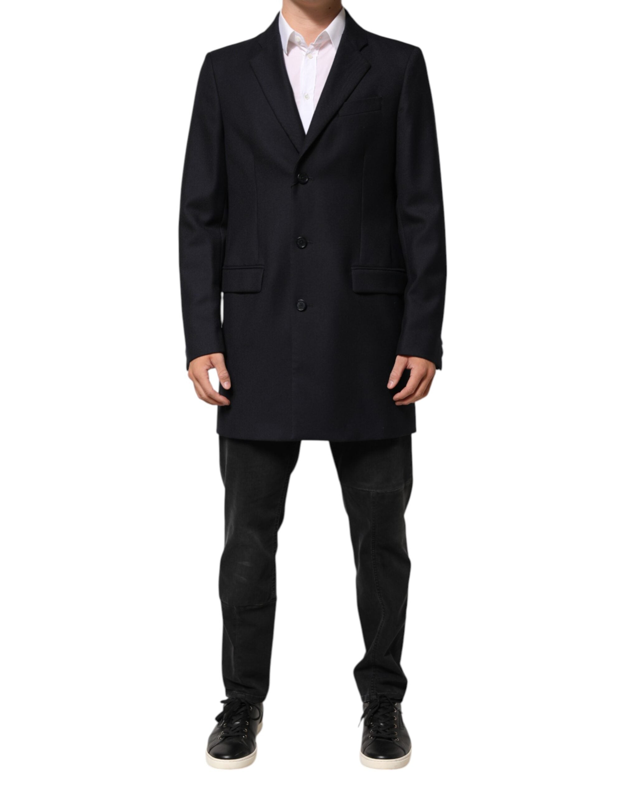 Chaqueta y blazer de lana azul oscuro para hombre de Dolce & Gabbana-1