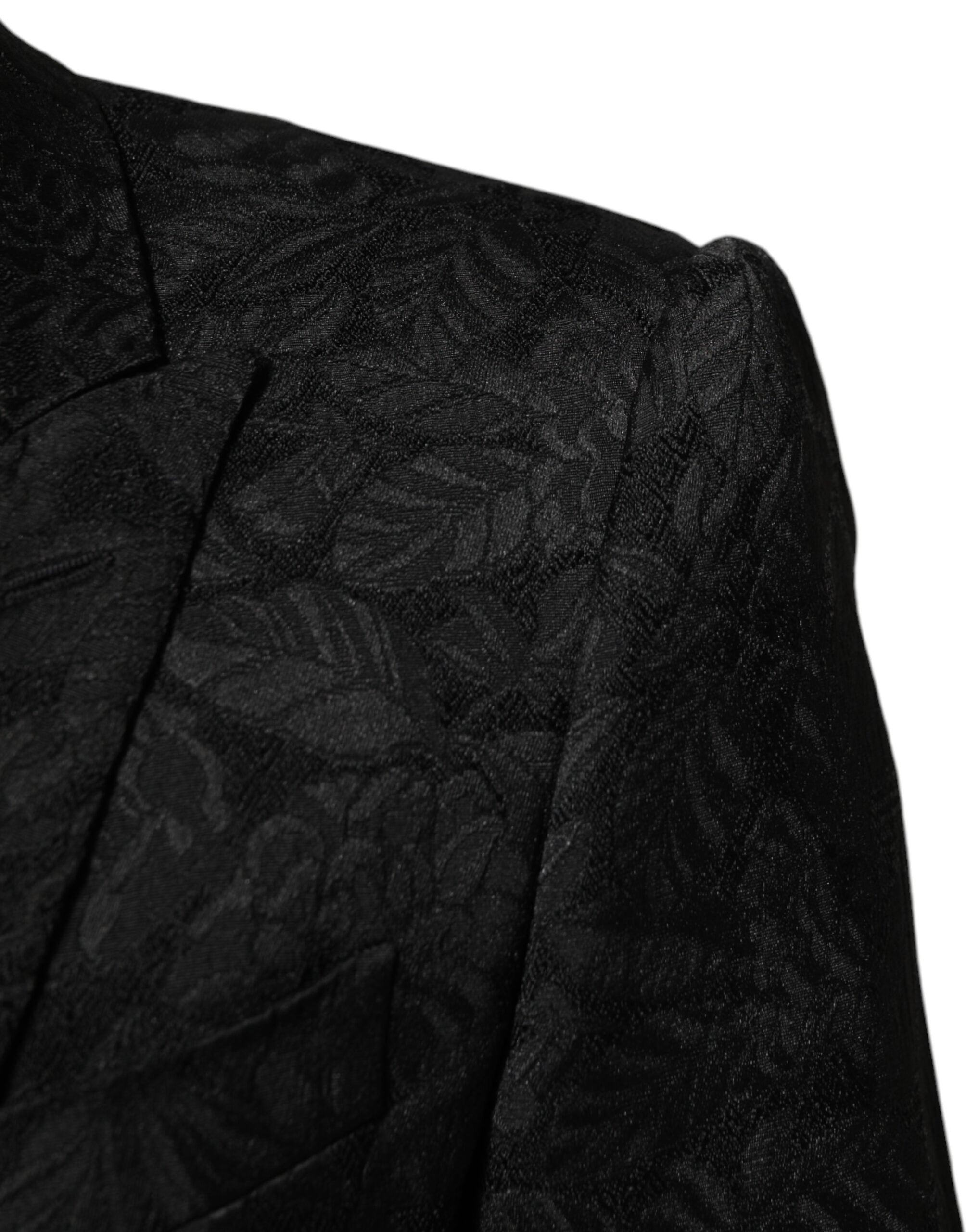 Dolce & Gabbana Schwarzer 3-teiliger Brokat-Jacquard-Anzug MARTINI-6