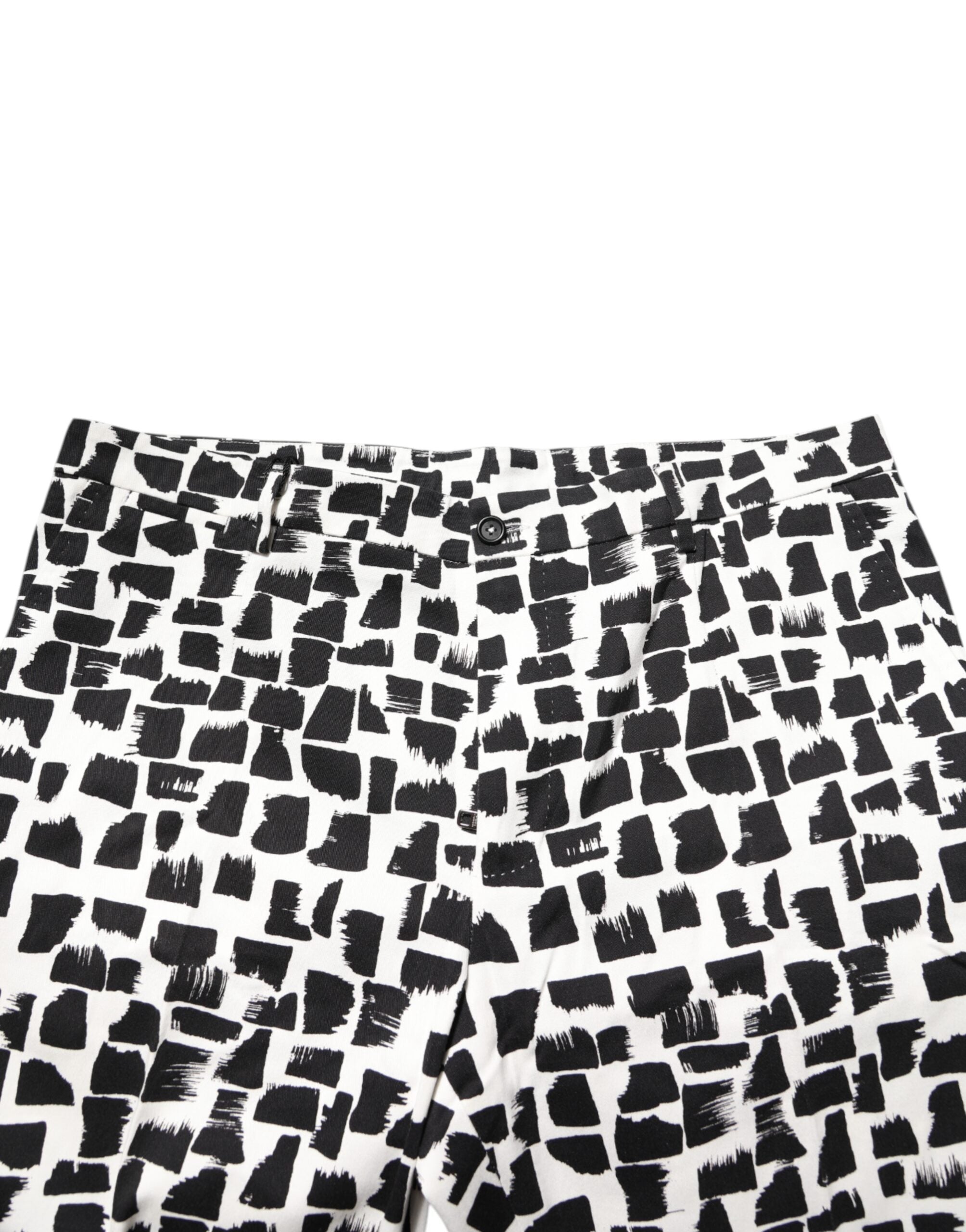 Pantalones de mezcla de algodón con estampado abstracto en blanco y negro de Dolce & Gabbana-5