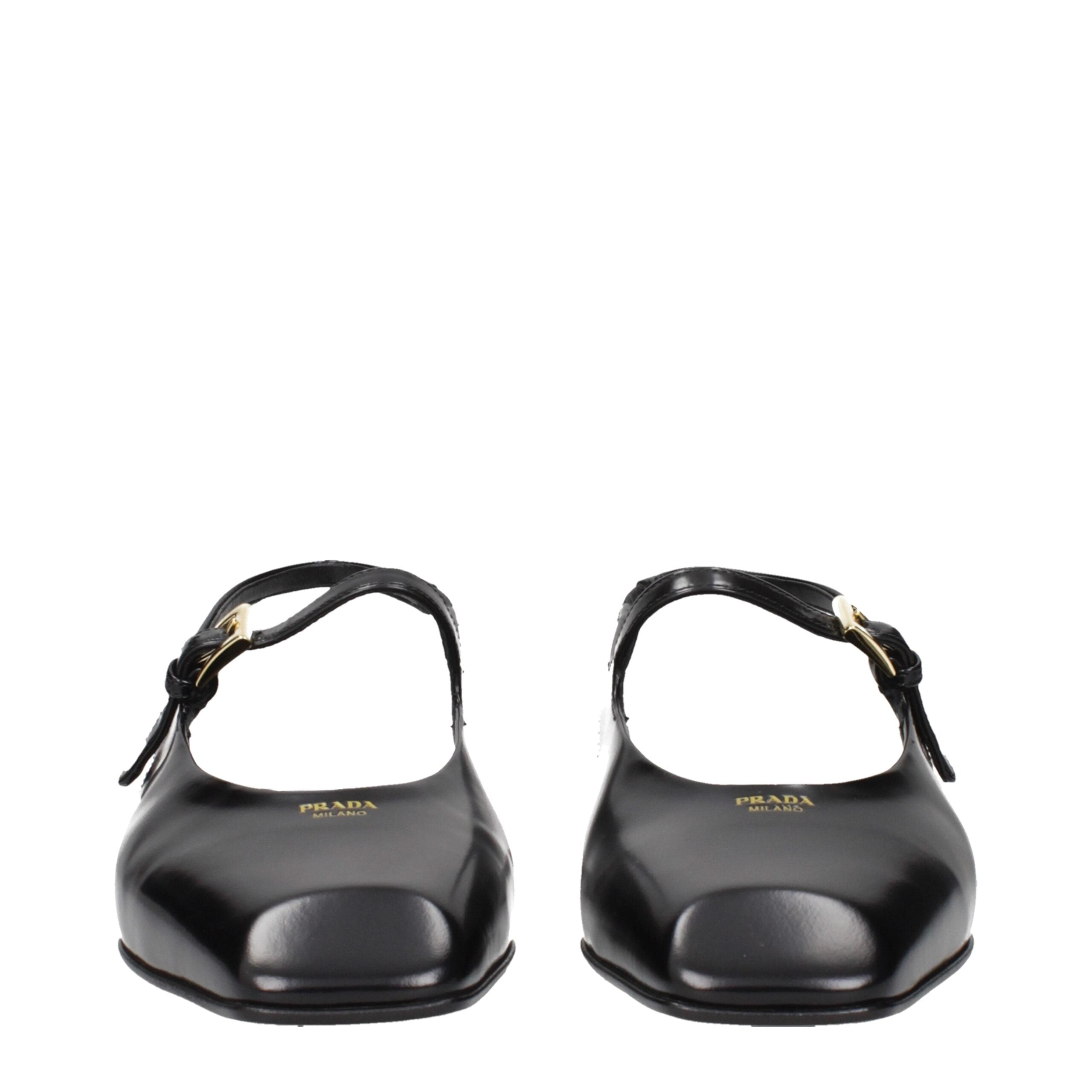 Prada Schwarze flache Sandalen aus Leder-3