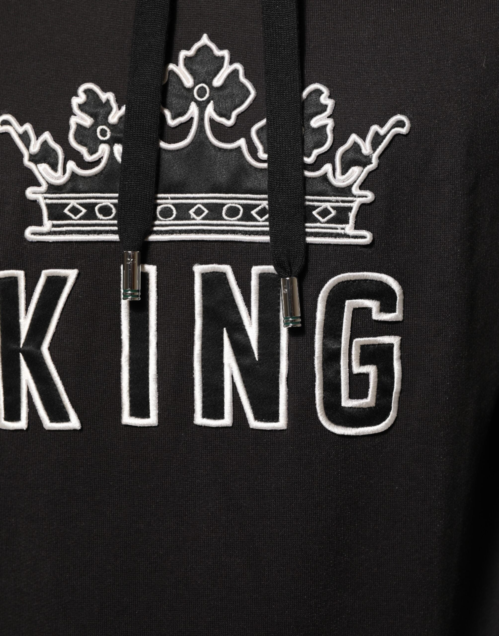 Dolce & Gabbana KING Kapuzenpullover mit Blumenkrone und schwarzer Orchidee-7