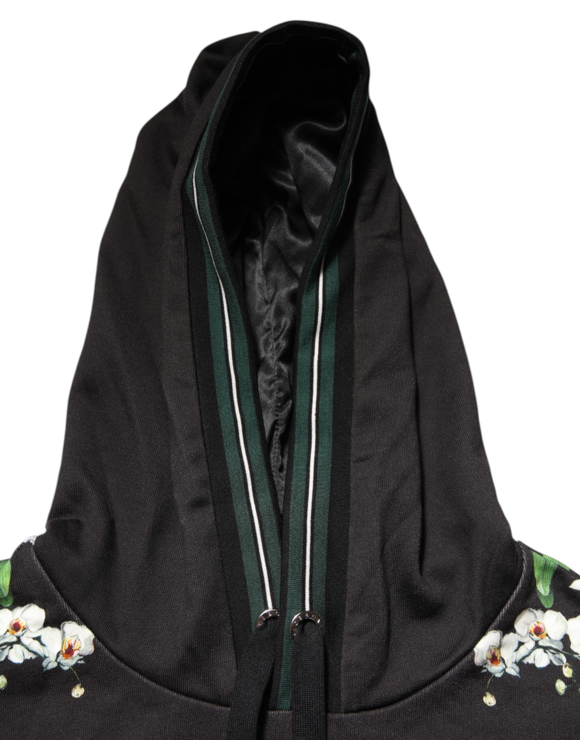 Dolce & Gabbana KING Kapuzenpullover mit Blumenkrone und schwarzer Orchidee-8