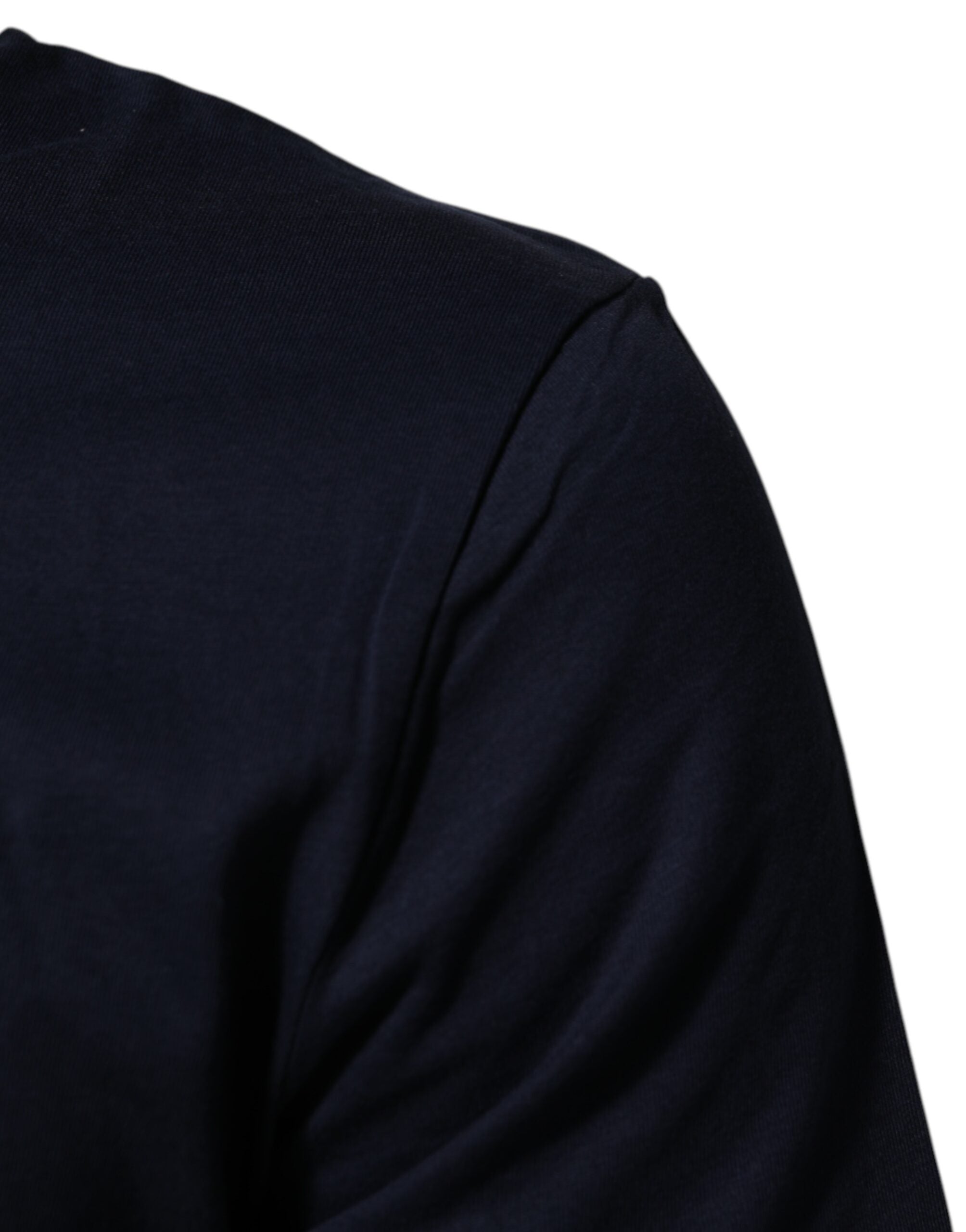 Camiseta de algodón azul oscuro Dolce & Gabbana con estampado del logotipo DG para hombre-6