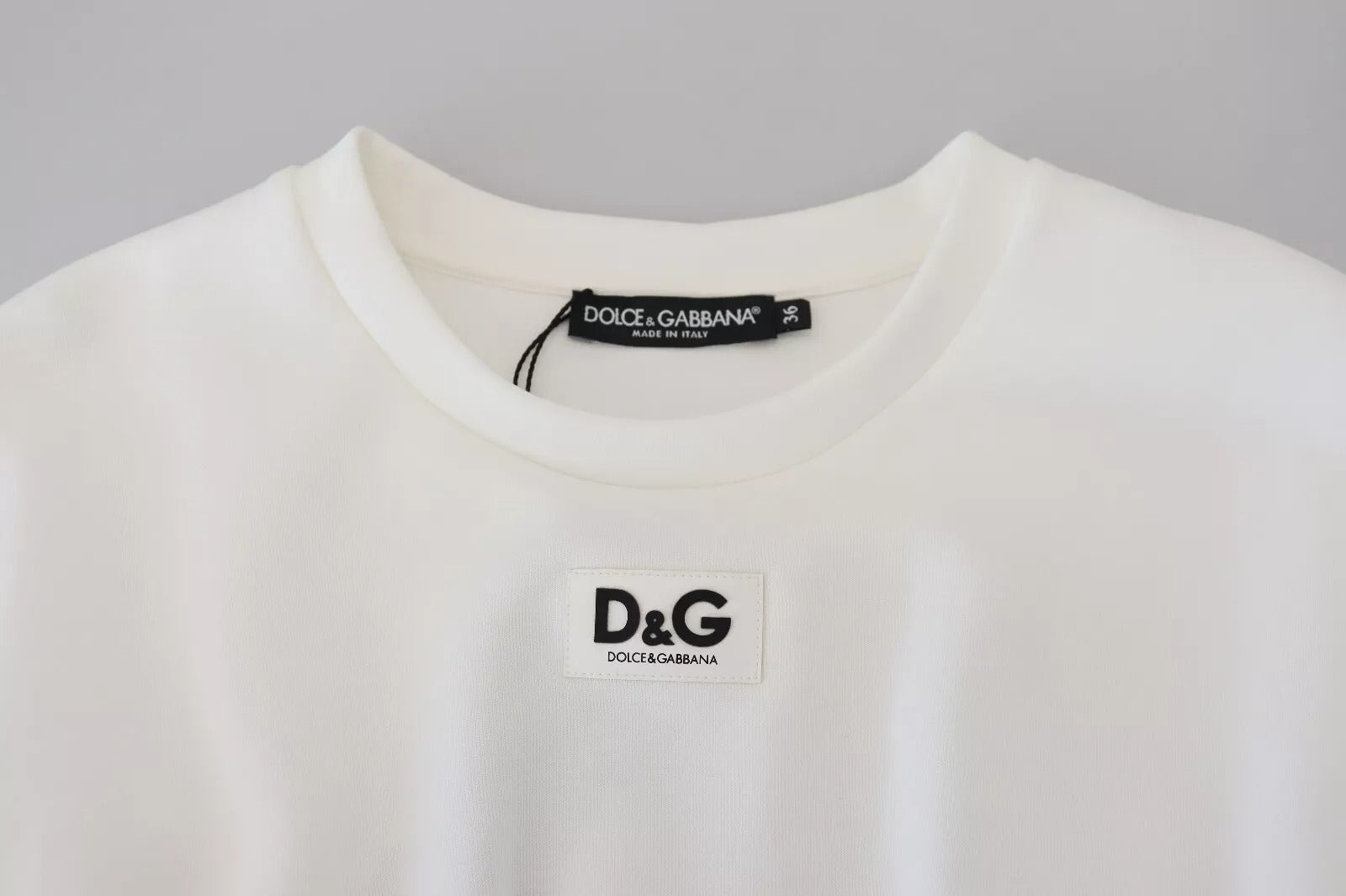 Dolce & Gabbana White Cotton Corset Stretch T-Shirt-6