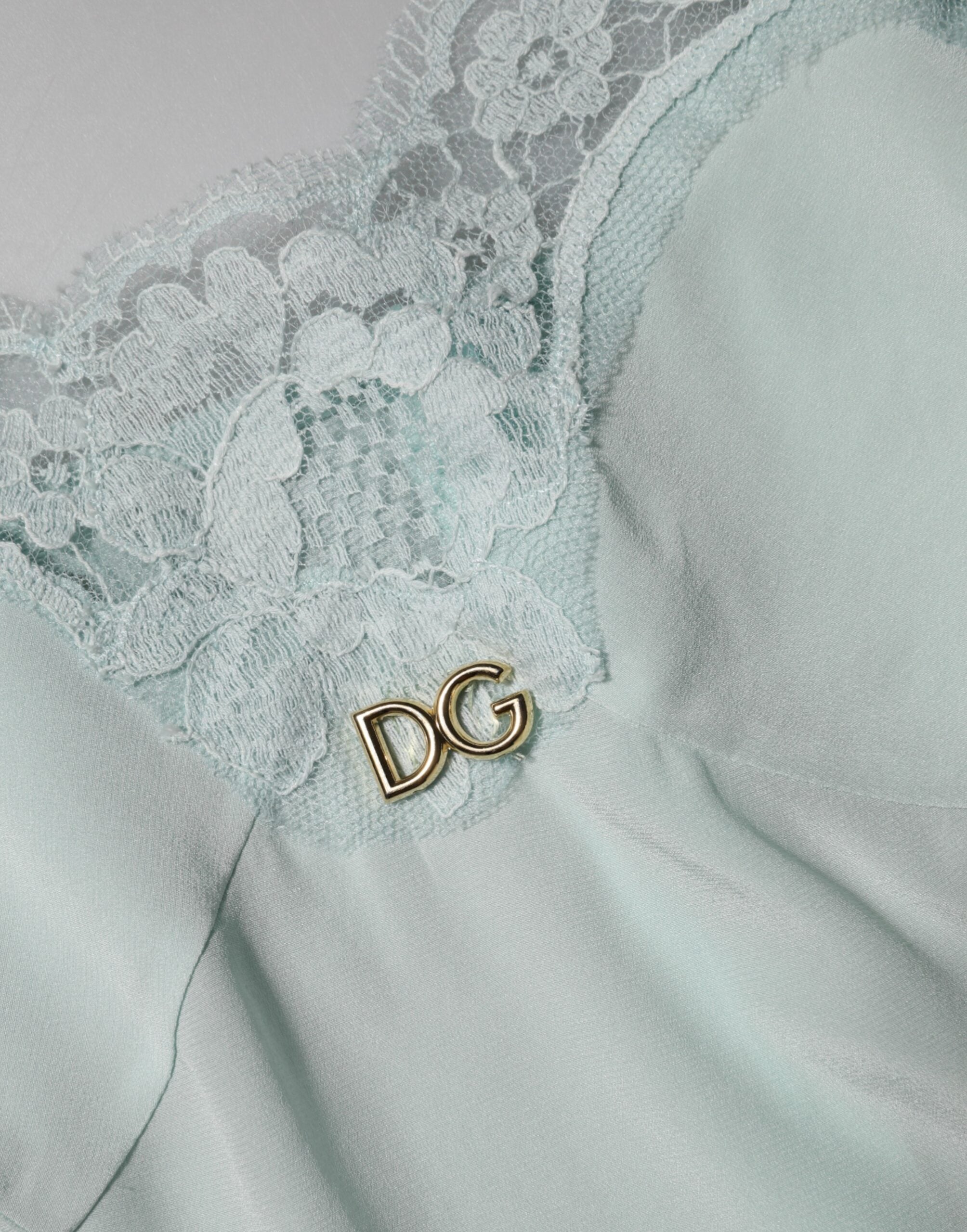 Dolce & Gabbana light blue midi bodycon slip dress in silk lace-8