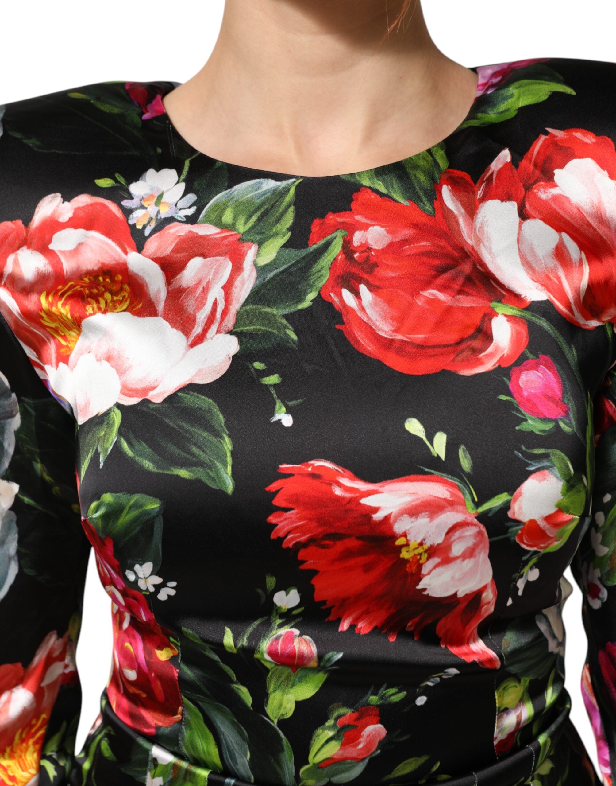 Dolce & Gabbana Schwarzes geblümtes Fiori Pittorici Mini-Bodycon-Kleid-5