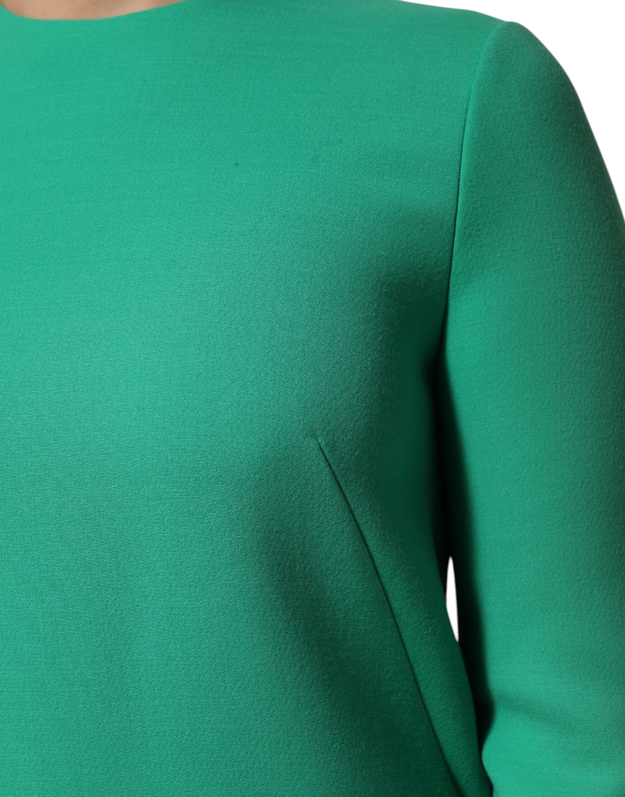 Dolce & Gabbana green long-sleeved mini dress in viscose acetate-6