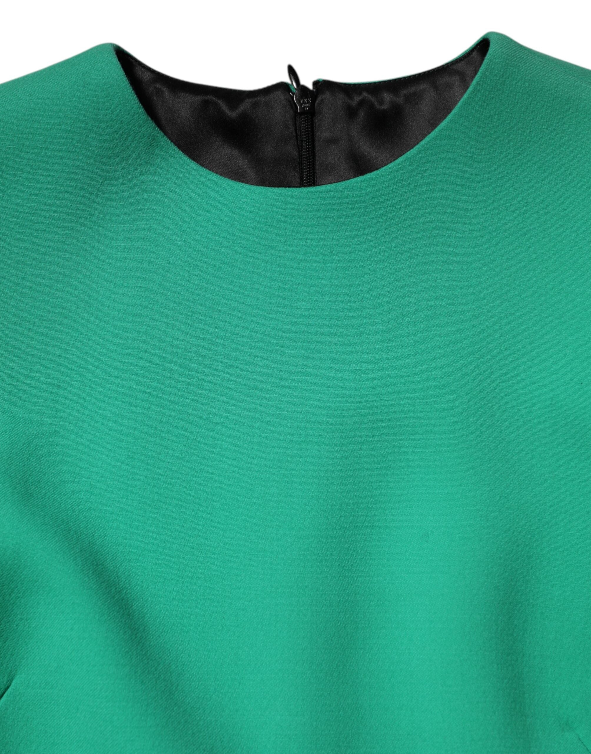 Dolce & Gabbana green long-sleeved mini dress in viscose acetate-8