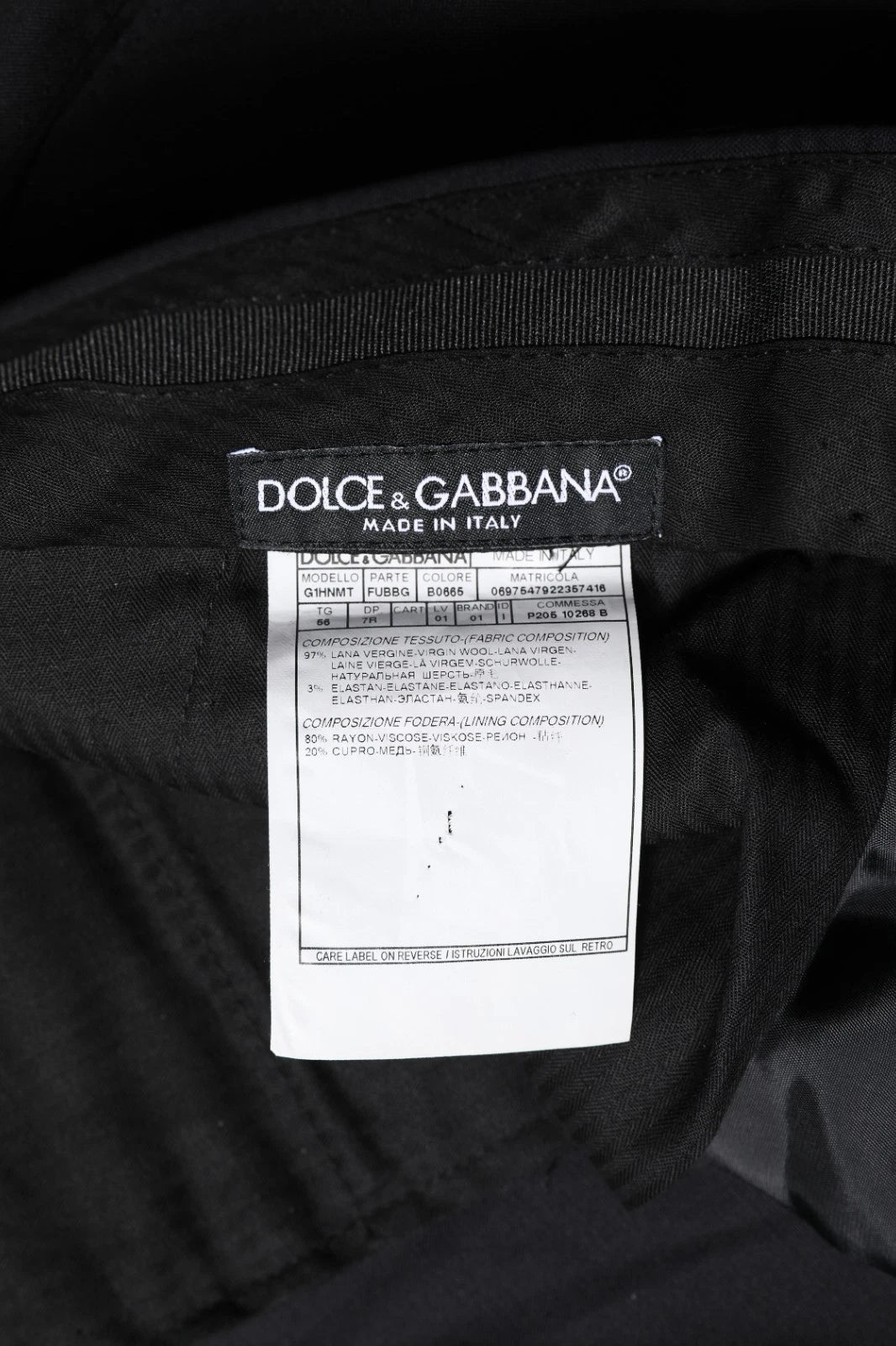 Dolce & Gabbana Black Wool Formal Dress Men's Trousers Pants-6