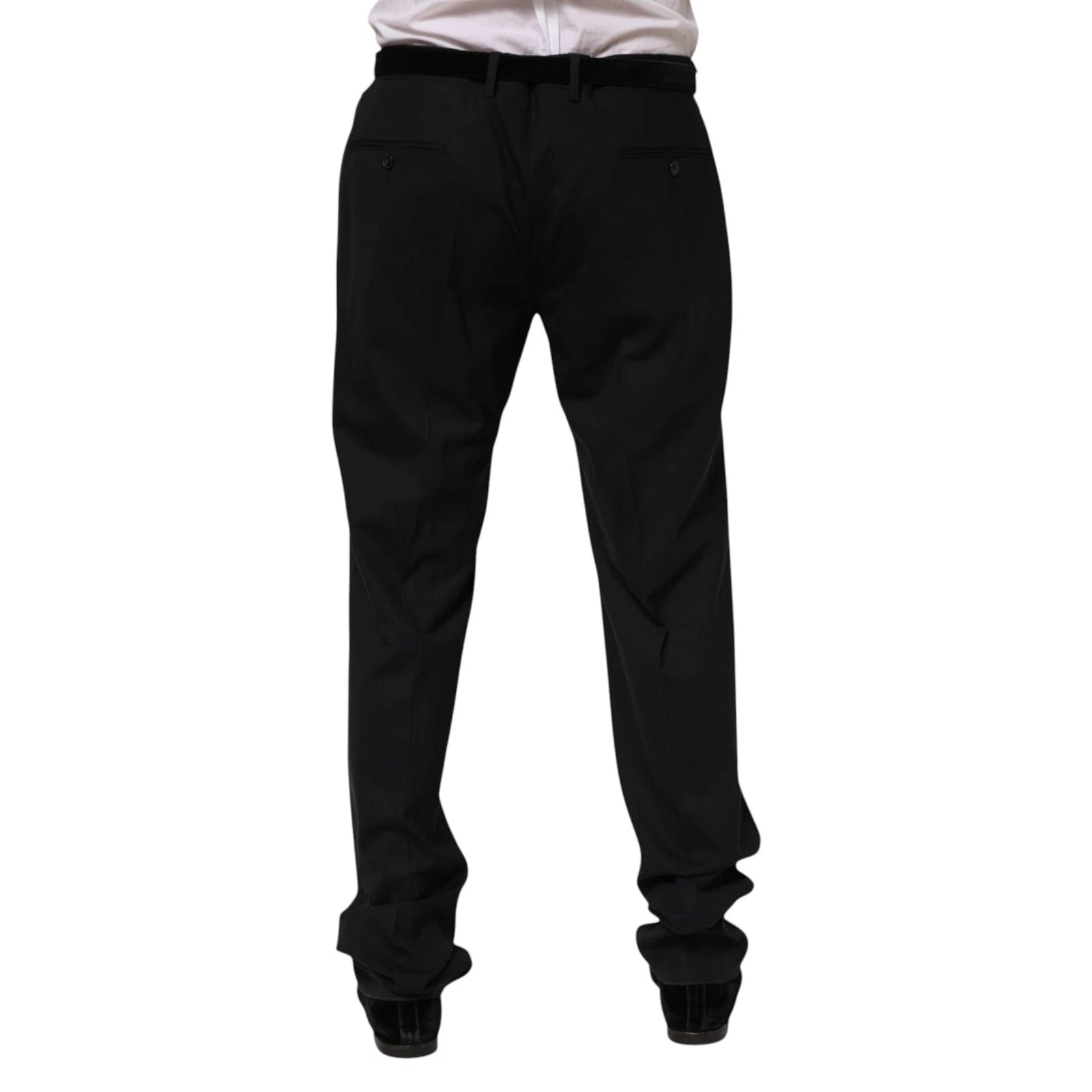 Dolce & Gabbana Black Wool Formal Dress Men's Trousers Pants-4