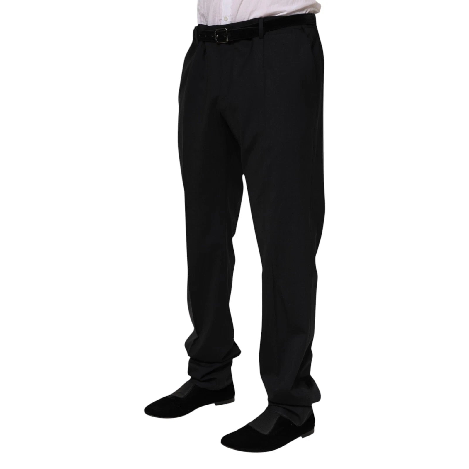 Dolce & Gabbana Black Wool Formal Dress Men's Trousers Pants-3