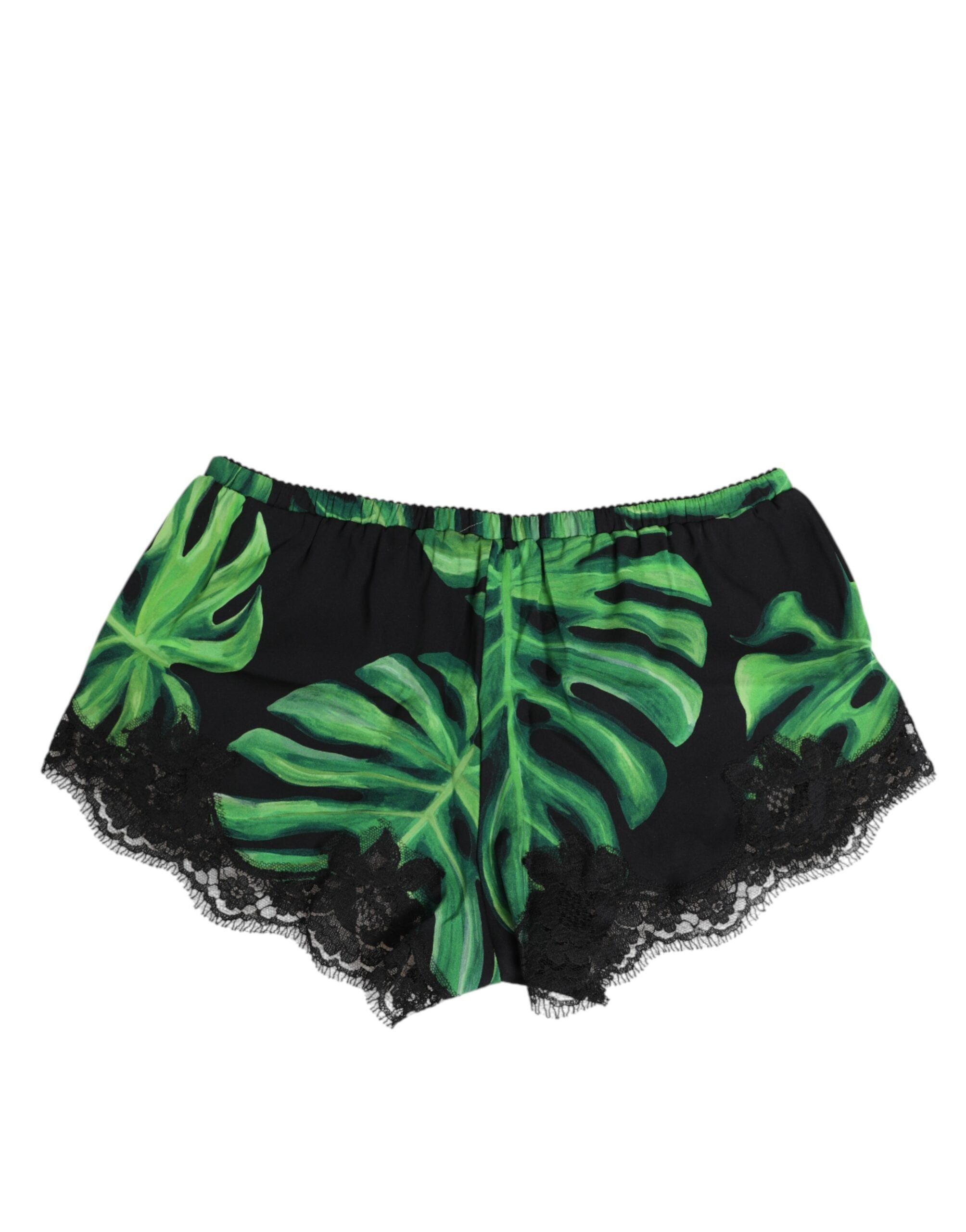 Dolce & Gabbana Schwarz Grün Tropical Print Lace Unterwäsche-5