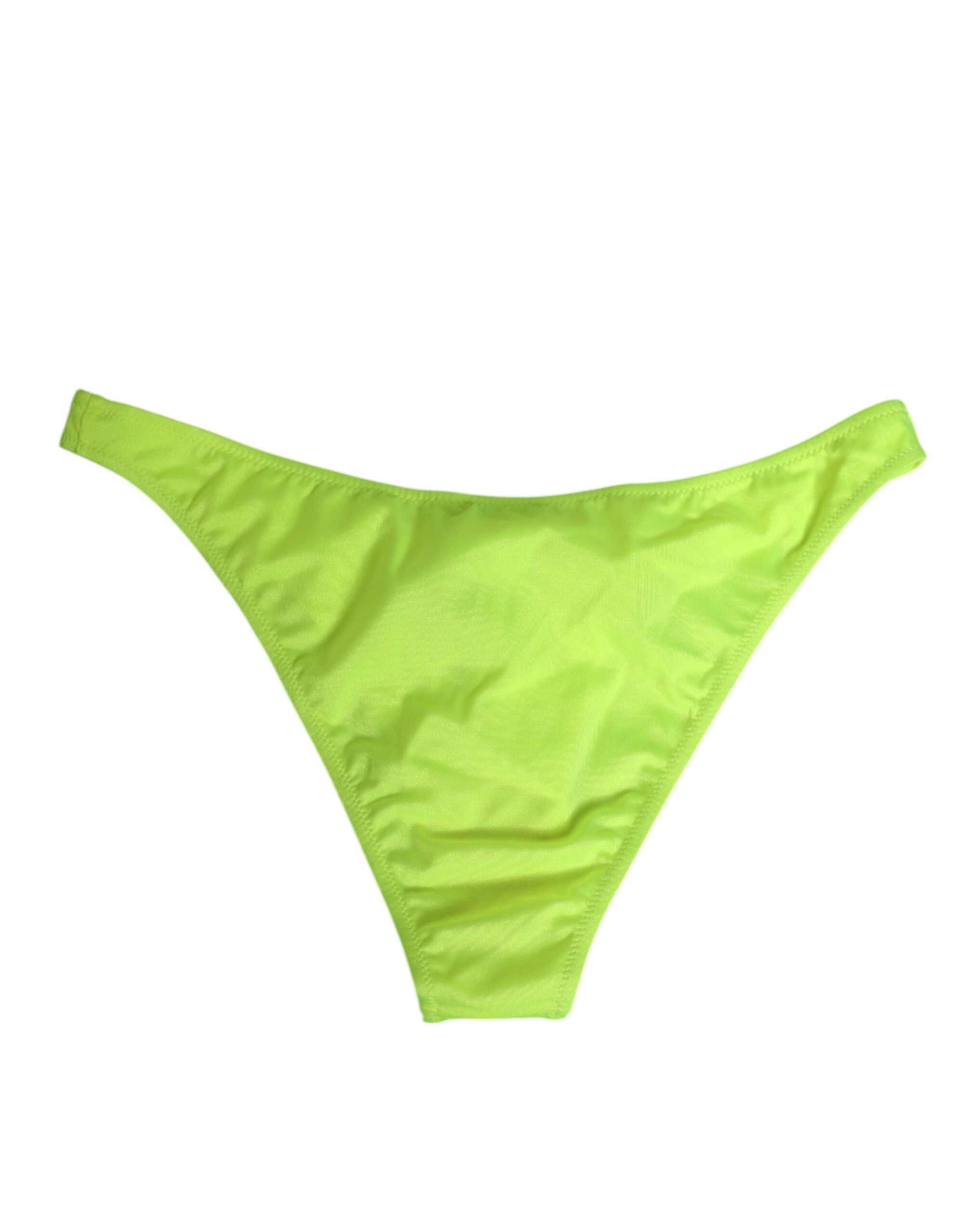 Dolce & Gabbana Neon Green DG Logo Swim Briefs Women's Underwear-4