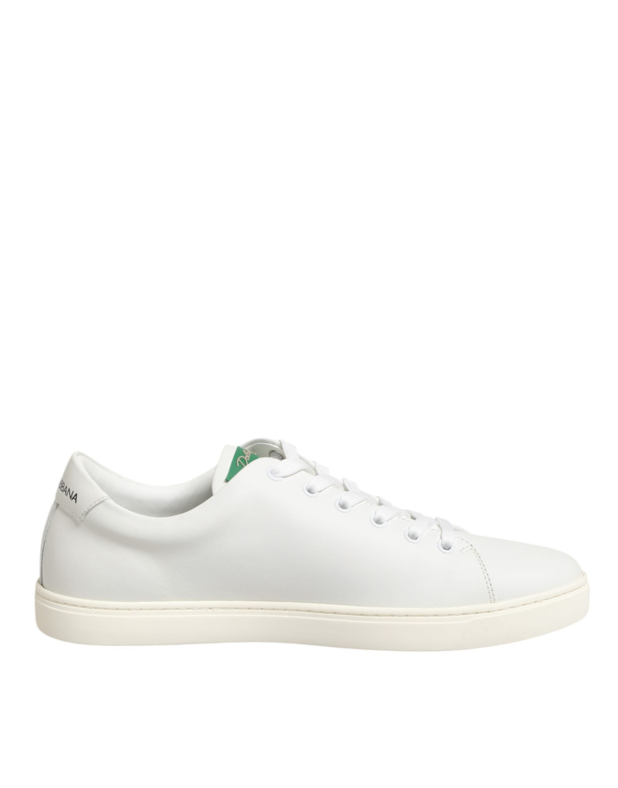 Zapatos bajos Dolce & Gabbana de piel blanca con bordado de rosas-7