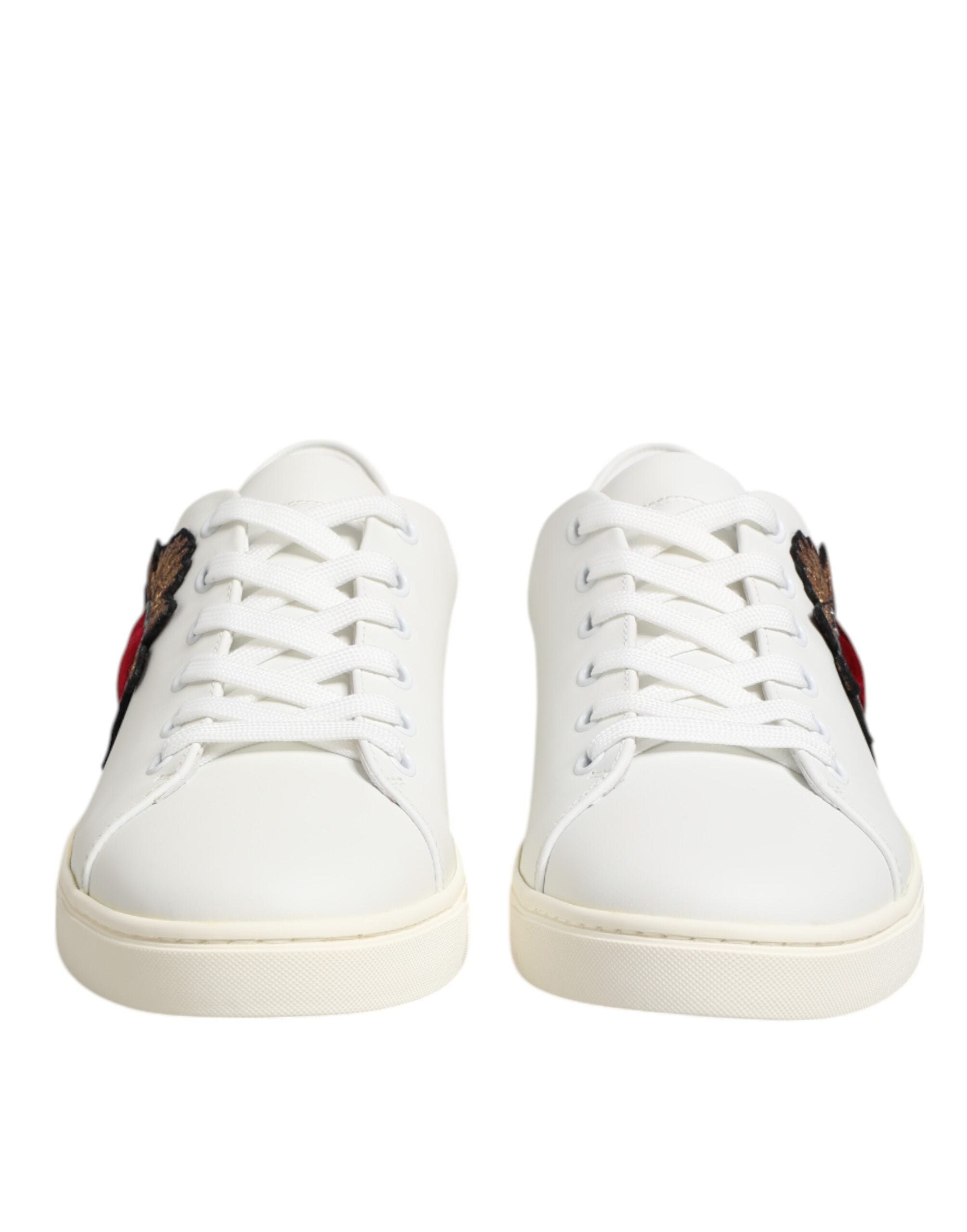 Dolce & Gabbana Weiß Leder Sacre Herz Patch Turnschuhe Schuhe-3